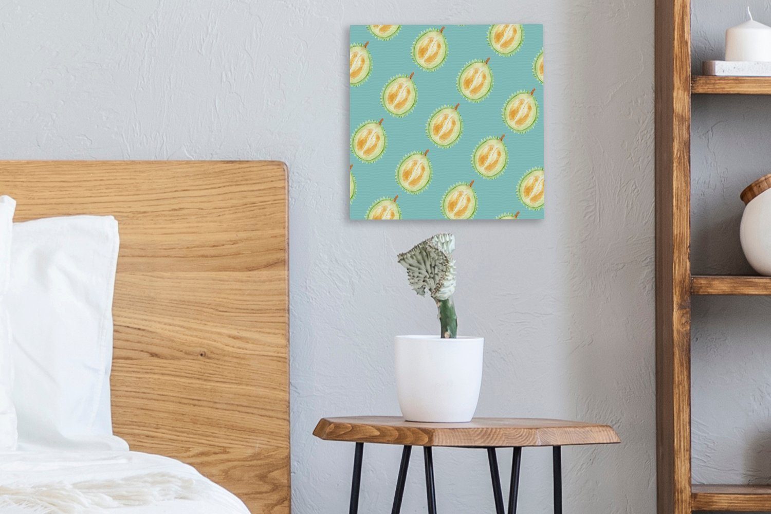 OneMillionCanvasses® Leinwandbild Zitrusfrüchte - Obst Leinwand Bilder für Schlafzimmer - Blau, St), Wohnzimmer (1