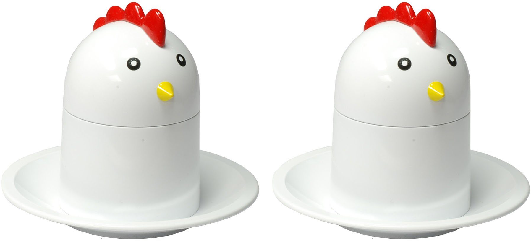 GSD HAUSHALTSGERÄTE Eierköpfer, (Set, 2-tlg), Kunststoff, Chicken-Design | Eieröffner