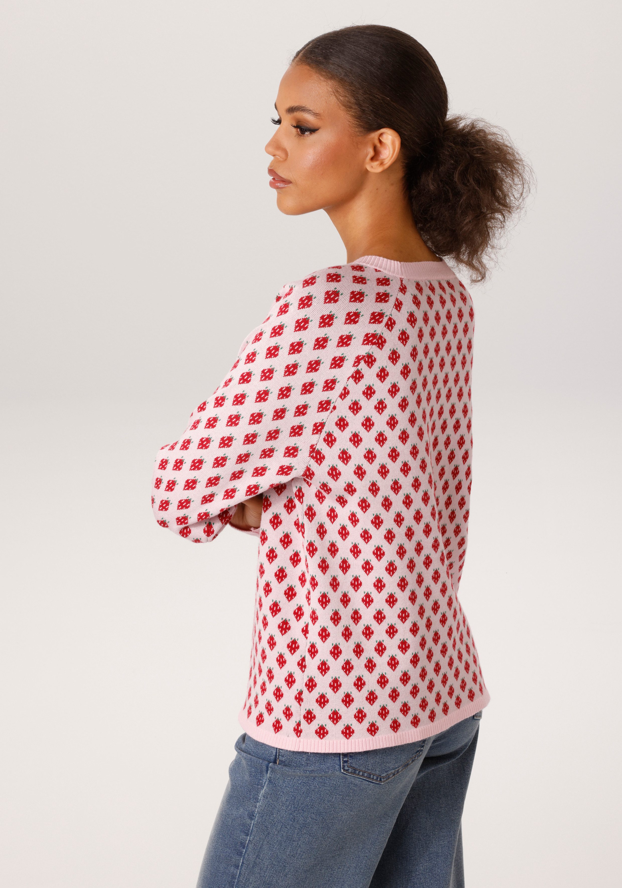 Aniston CASUAL Strickpullover mit eingestrickten, grafischen Erdbeeren - NE günstig online kaufen