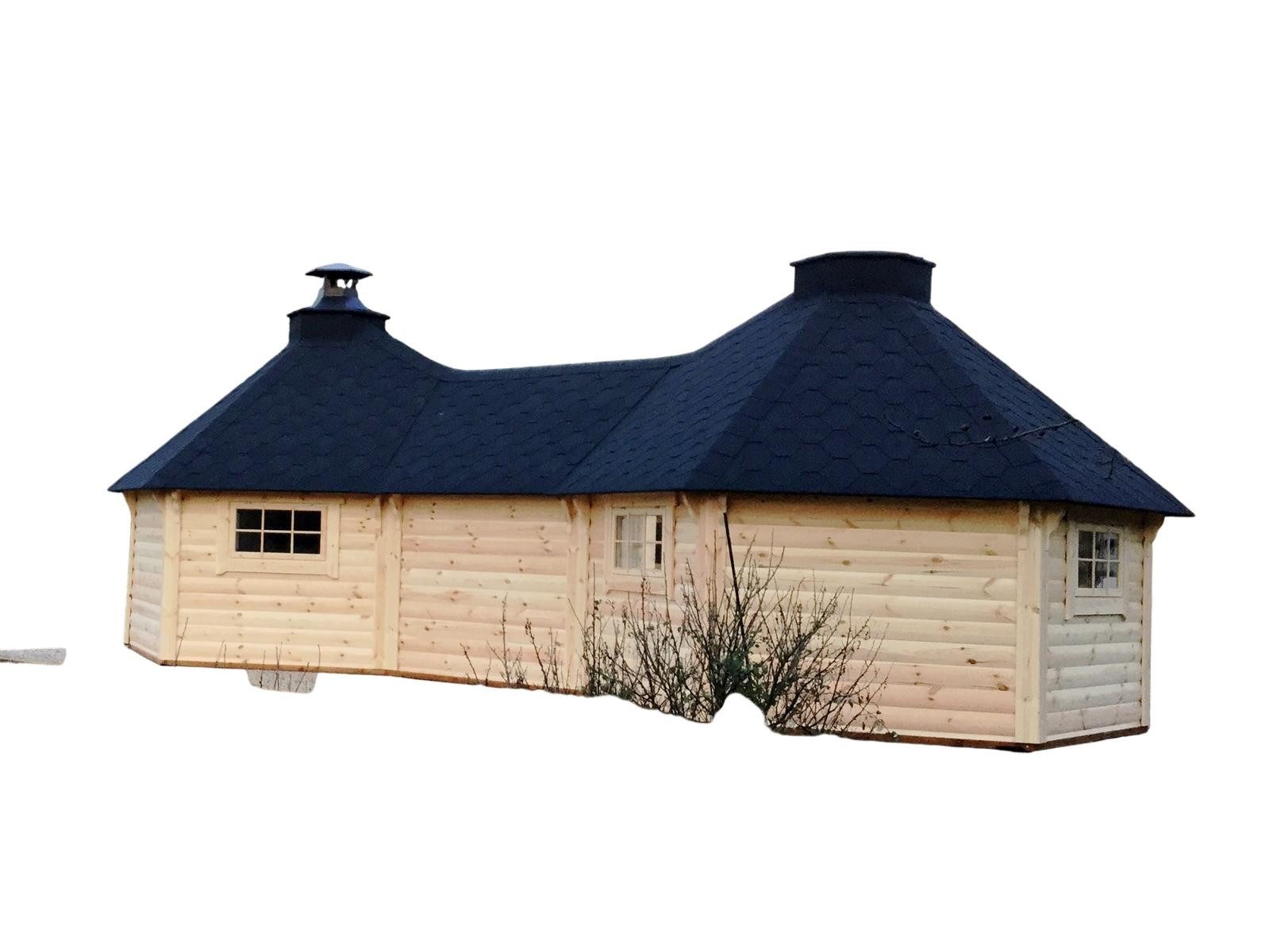 JVmoebel Grillkota Hütte Grillkota 22m² Holzhaus Sauna Gartenlaube Transparent, Made in Europe