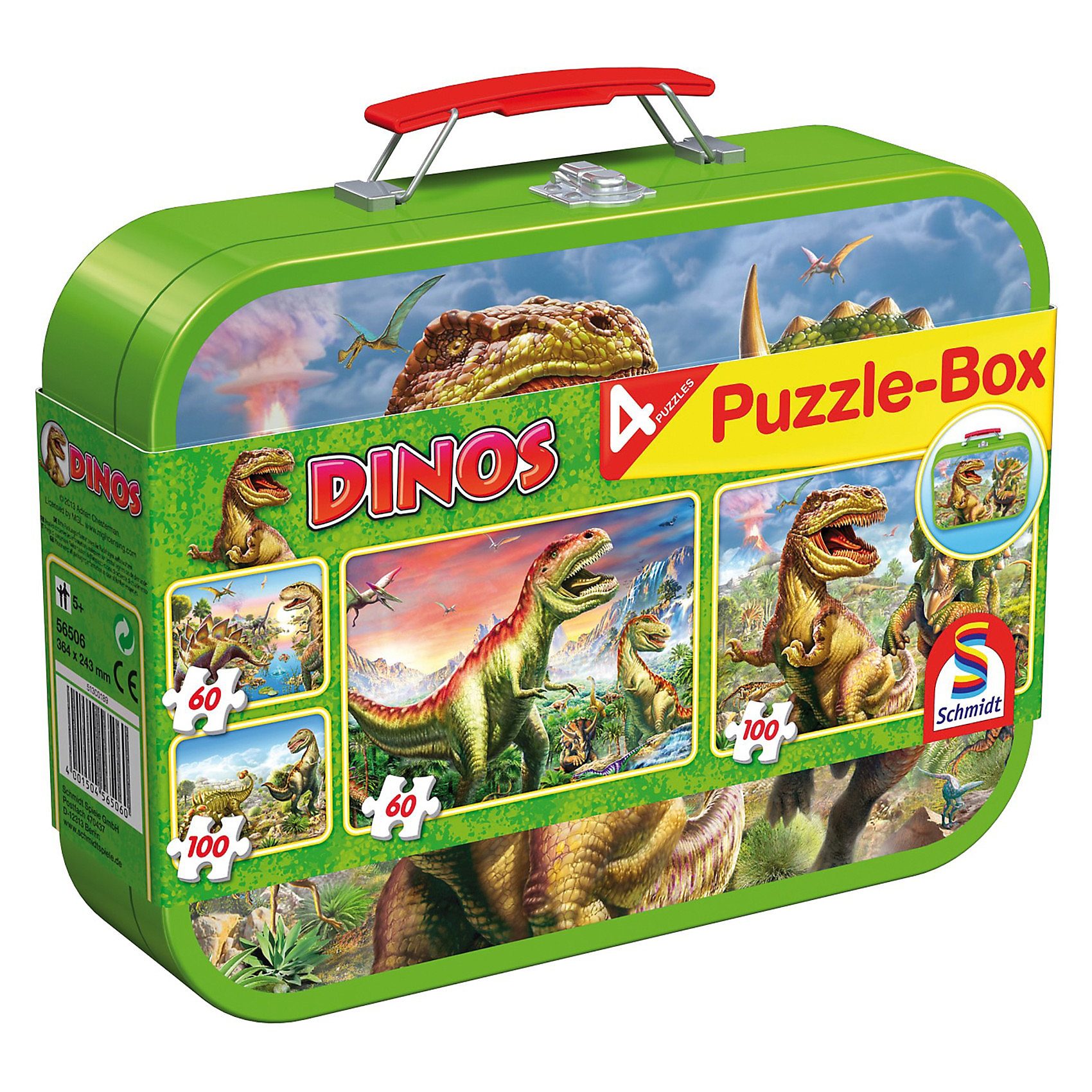 Schmidt Spiele Dinosaurier, PuzzleBox 2x60, 2x100 Teile im Metallkoffer online kaufen  OTTO