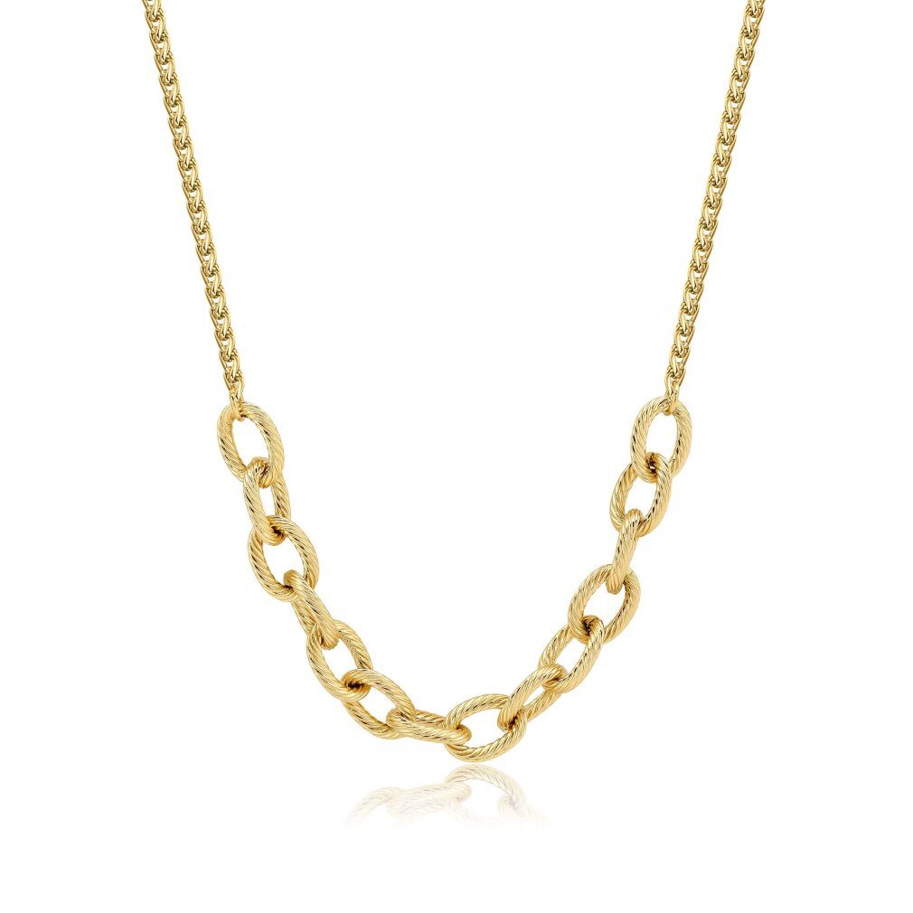 s'agapo Kette mit Einhänger Moderne klobige SHK62 Stahl-Halskette