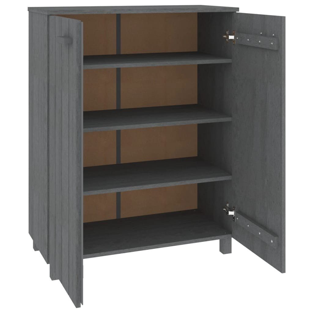 3015257 aus Schuhschrank (LxBxH: Kiefernholz, cm) in MDF Massives 40x85x108 möbelando Dunkelgrau