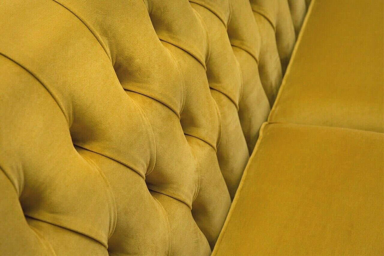 JVmoebel Chesterfield-Sofa Textil Rückenlehne Sofa design Chesterfield Die Polster 3 Couch Knöpfen. mit Sitz Neu, Sitzer Leder