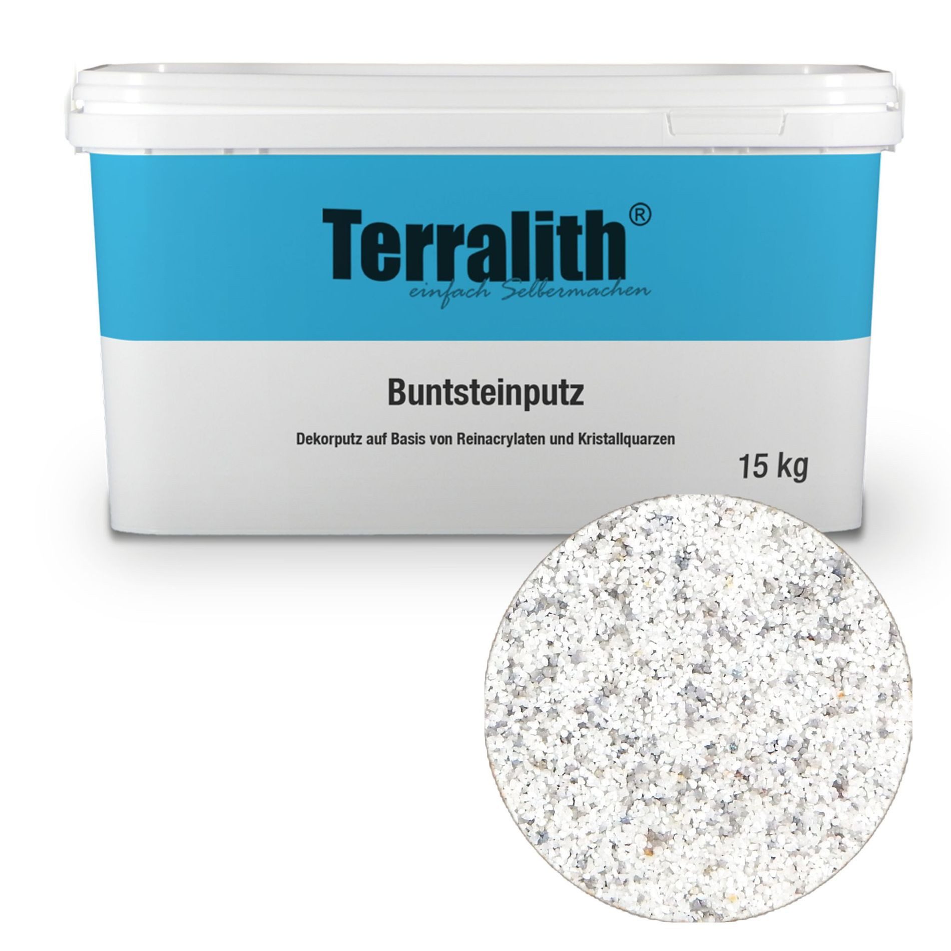 Terralith® Kunstharzputz Buntsteinputz Mosaikputz 2mm -15 kg- BSP97 (Eimer, Verarbeitungsfertig) Dekorationsputz aus Marmor-Granulat bzw. eingefärbter Körnung