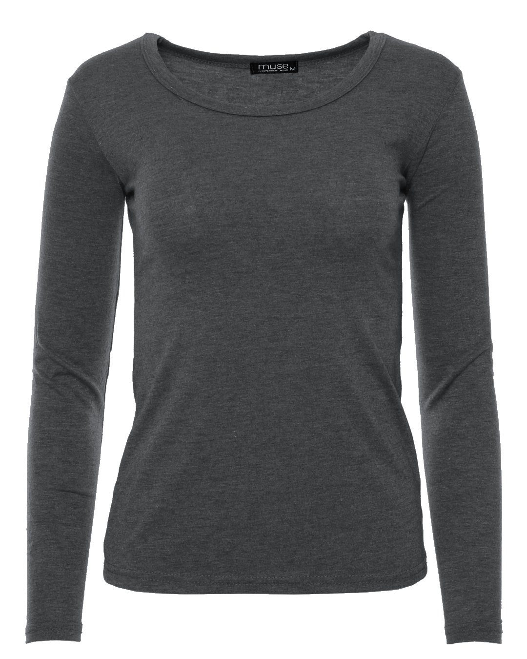 Muse Rundhalsshirt Basic Rundhals Langarmshirt Skinny günstig online kaufen