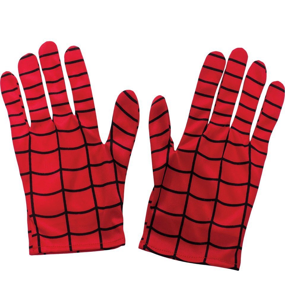 Metamorph Kostüm Spider-Man Handschuhe, Rote Stoffhandschuhe im Look des Spidey Superhelden
