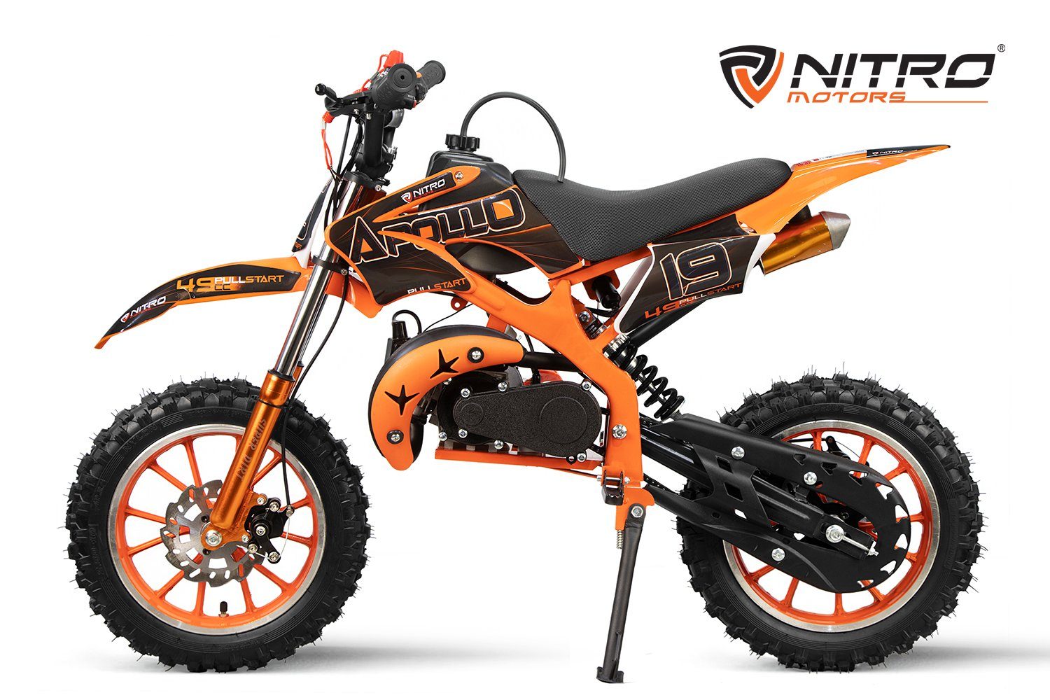 Nitro Motors Dirt-Bike Dirtbike Apollo 49cc 10" Crossbike Pocket Minicross Pocketbike, 1 Gang Orange