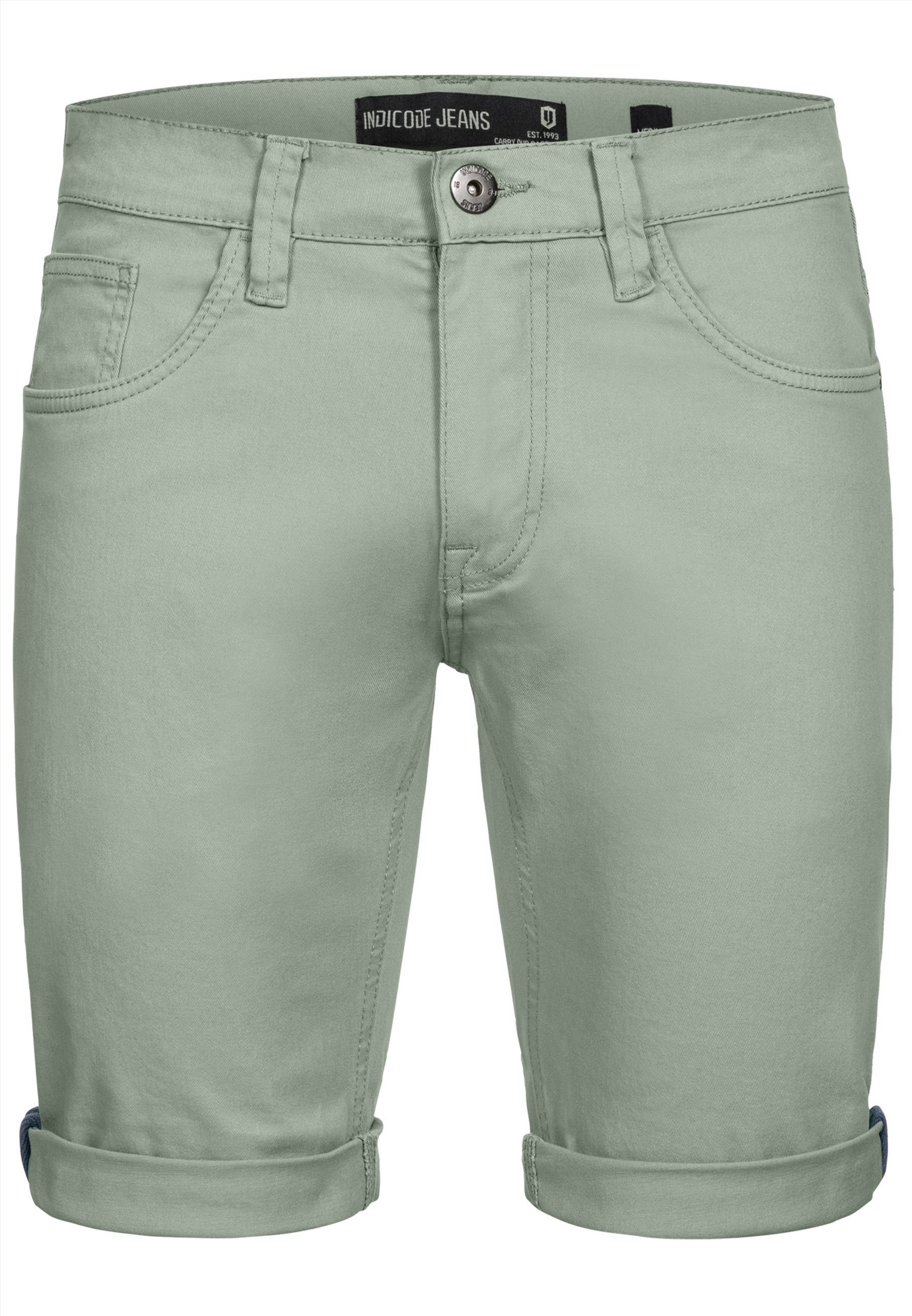 Indicode Jeansshorts Villeurbanne aus elastischer Bauwoll-Qualität günstig online kaufen