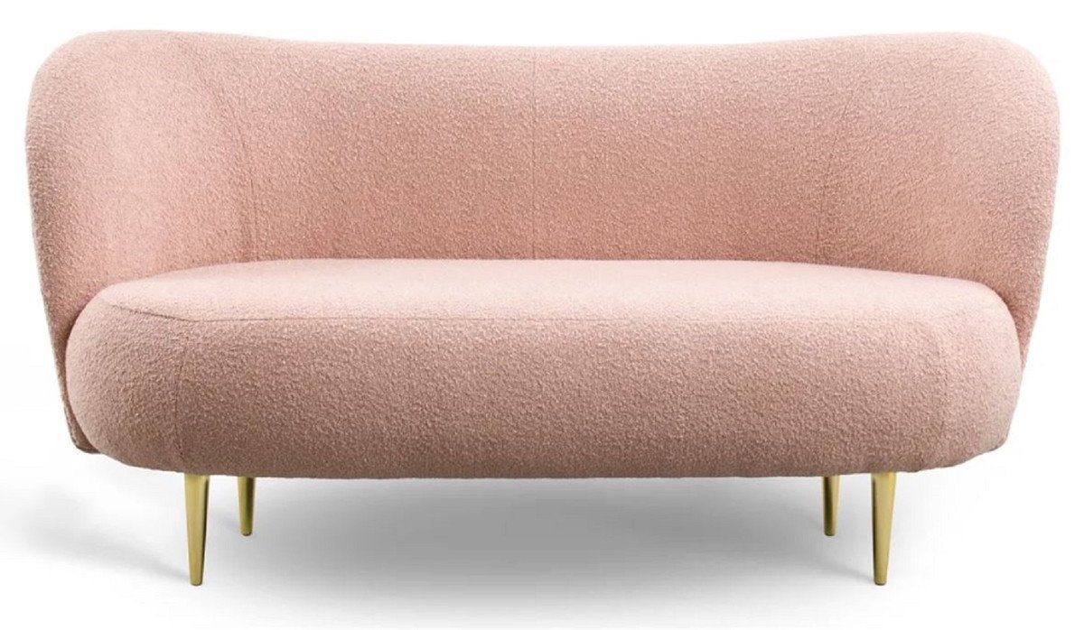 x Einrichtung x - Sofa H. Luxus Padrino Luxus Casa 3er - Wohnzimmer / Sofa gebogener Möbel 72 - cm Sofa Padrino Möbel Luxus 80 Wohnzimmer mit Rückenlehne Wohnzimmer - 180 Gold Rosa - Casa Einrichtung