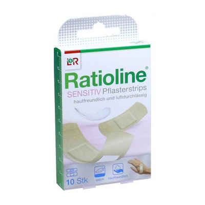 Lohmann & Rauscher GmbH & Co.KG Wundpflaster RATIOLINE sensitive Pflasterstrips in 2 Größen, 10 Stück (10 St., 10x sensitive Pflasterstrips in 2 Größen), hautfreundlich und luftdurchlässig