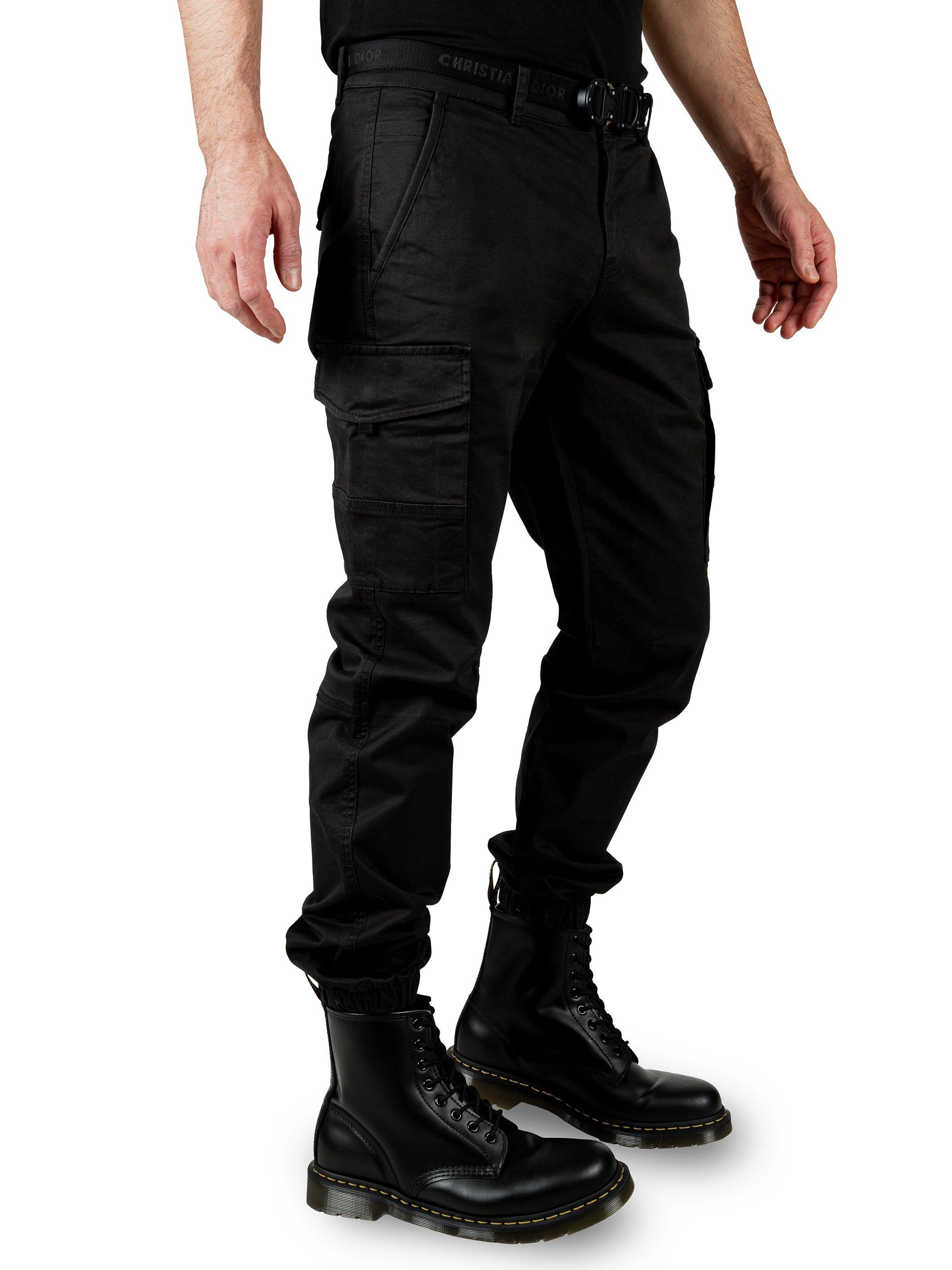 WOTEGA Odin Cargohose 194008) Cargo Herren moderne Schwarz Hose (Black