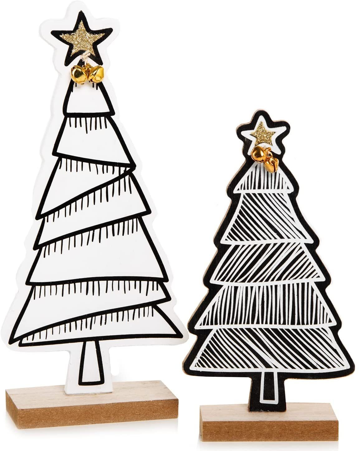 Logbuch-Verlag Weihnachtsfigur 2 Weihnachtsbaum Figuren aus Holz - 19,5 + 25,5 cm (2 St)