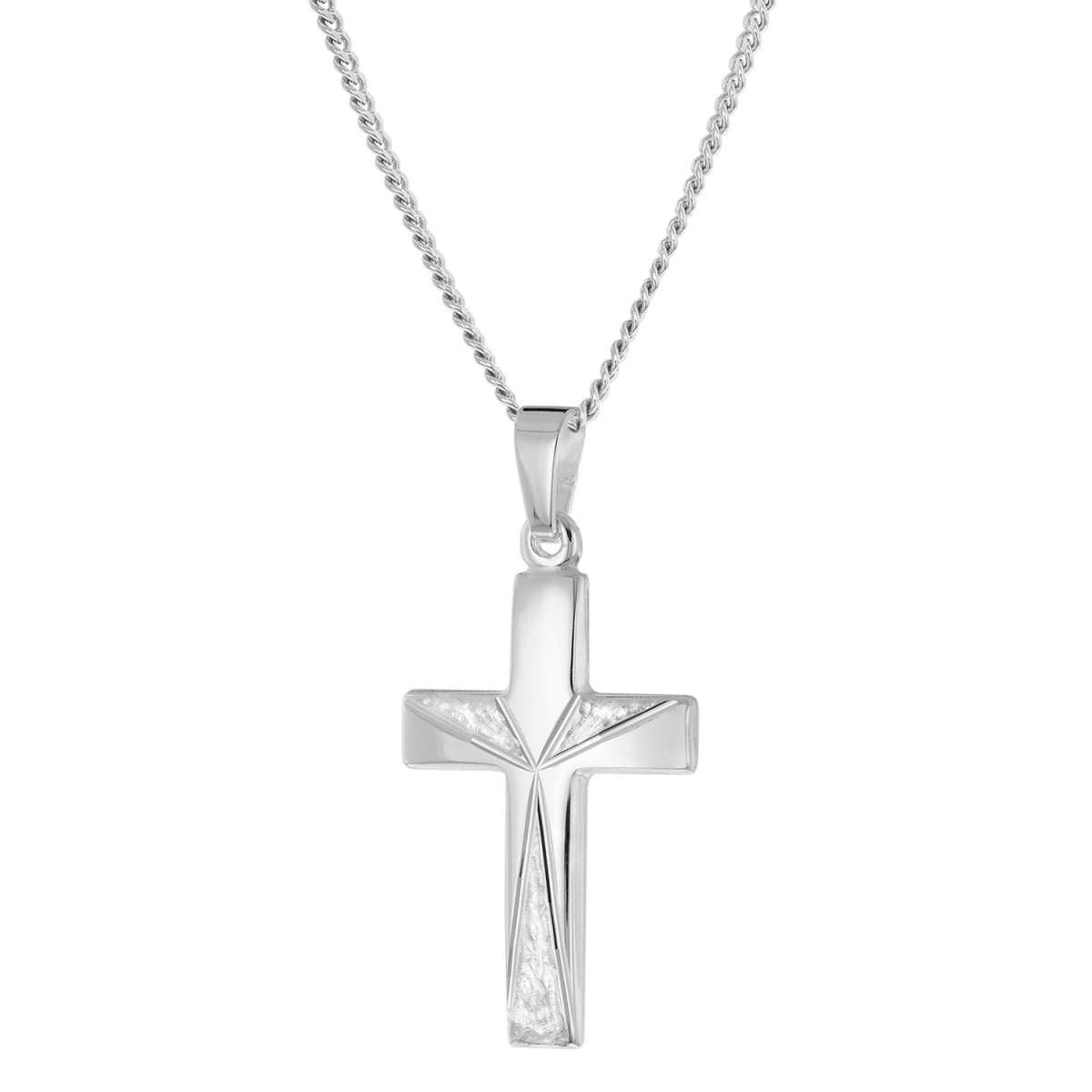 trendor Kreuzkette 21166, mit Kreuz-Anhänger 21 mm 925 Silber
