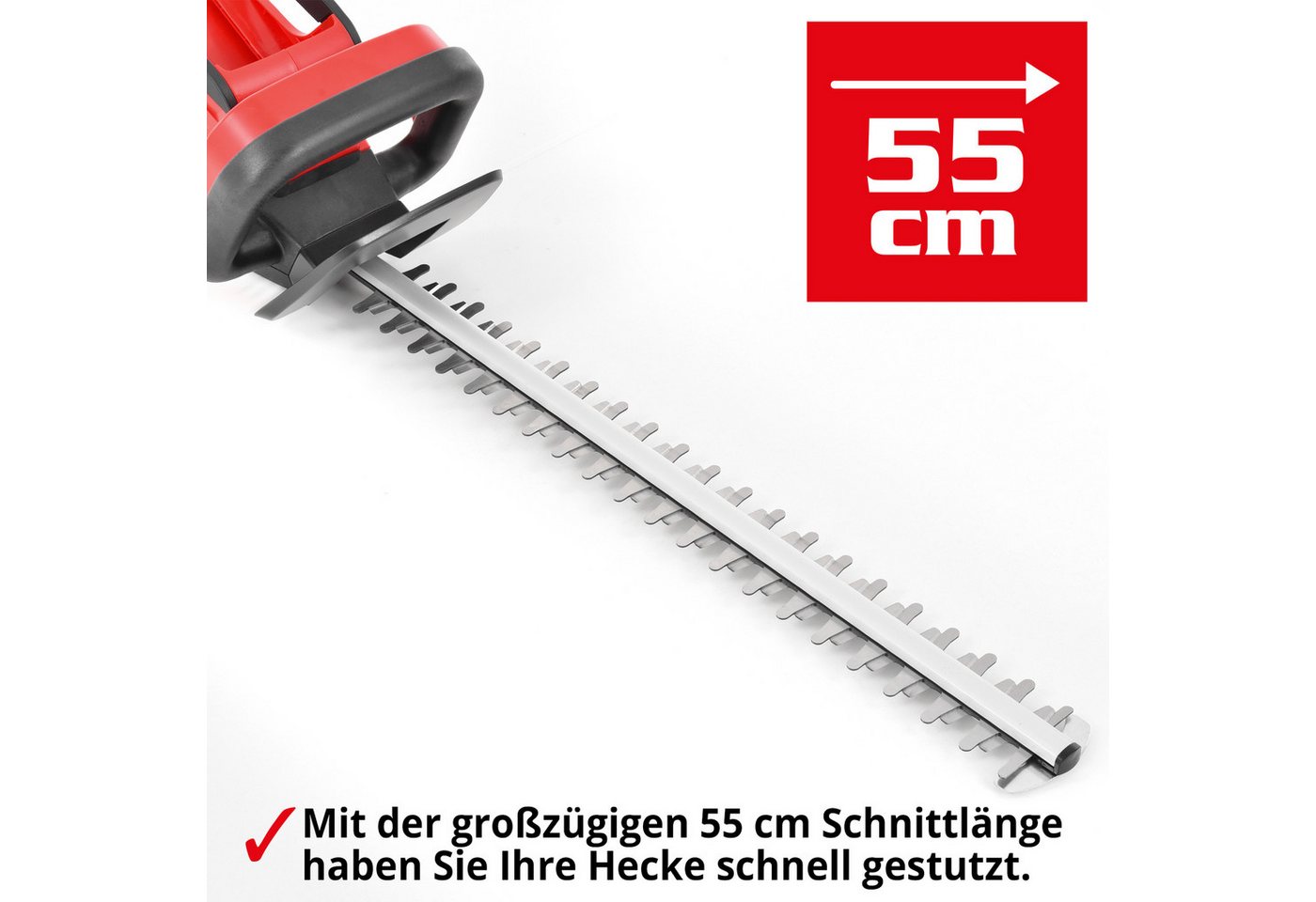 Thumbnail - Hecht Akku-Heckenschere 40V 2,5Ah, 55 cm Schnittlänge, Diamant geschliffene Messer, 1400 osc/min, 20 mm Schnittkapazität