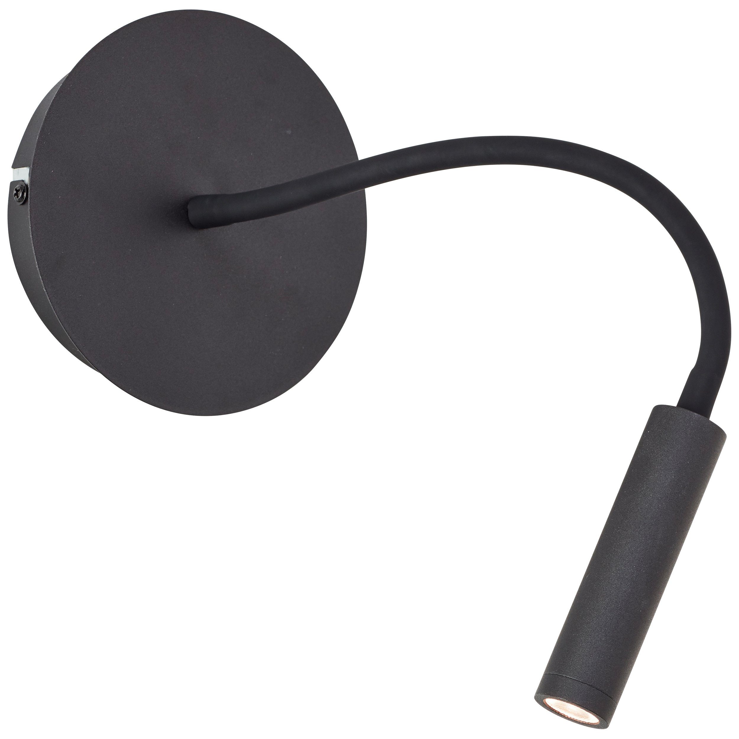 Brilliant Wandleuchte Jutta, Warmweiß, Jutta LED Wandspot mit Flexarm und Schalter sand schwarz Metall/Kunsts