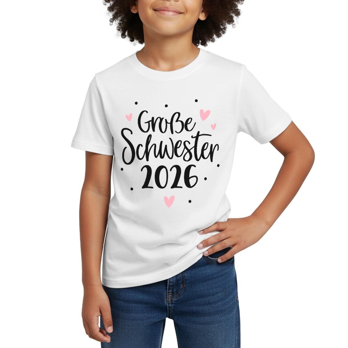 Spreadshirt T-Shirt Große Schwester 2026 Kinder T-Shirt (1-tlg) Fällt klein aus. Wir empfehlen, eine Größe größer zu bestellen.
