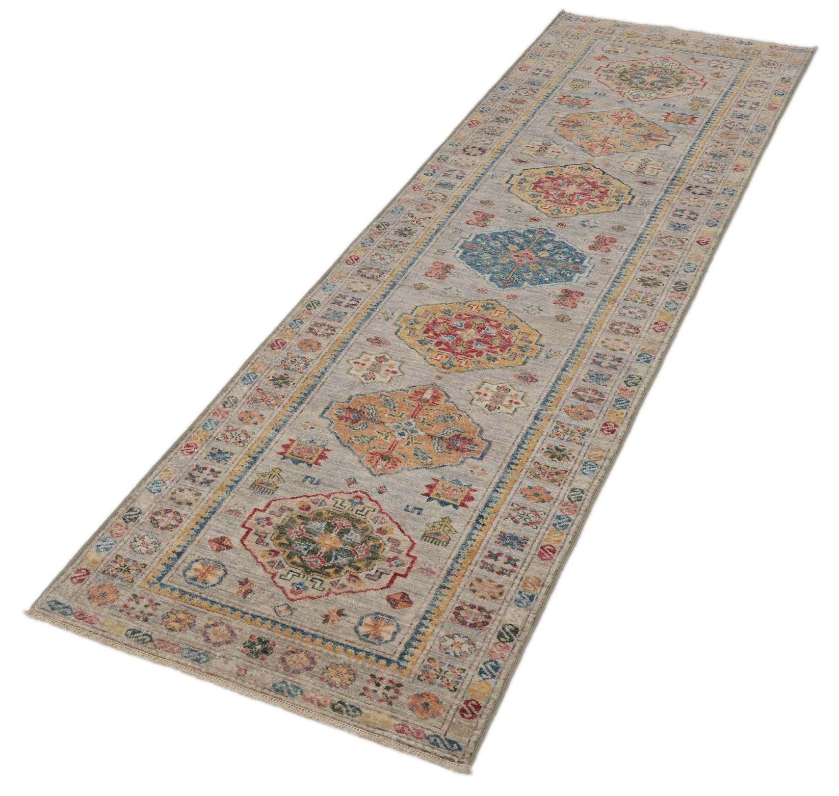 CABBEL Orientteppich 250x80 cm Kazak Beige Schurwolle Handgeknüpft Klassisch Unikat Läufer, Läufer, Höhe: 6 mm, 100% Schurwolle – weich, pflegeleicht, solide Knüpfdichte