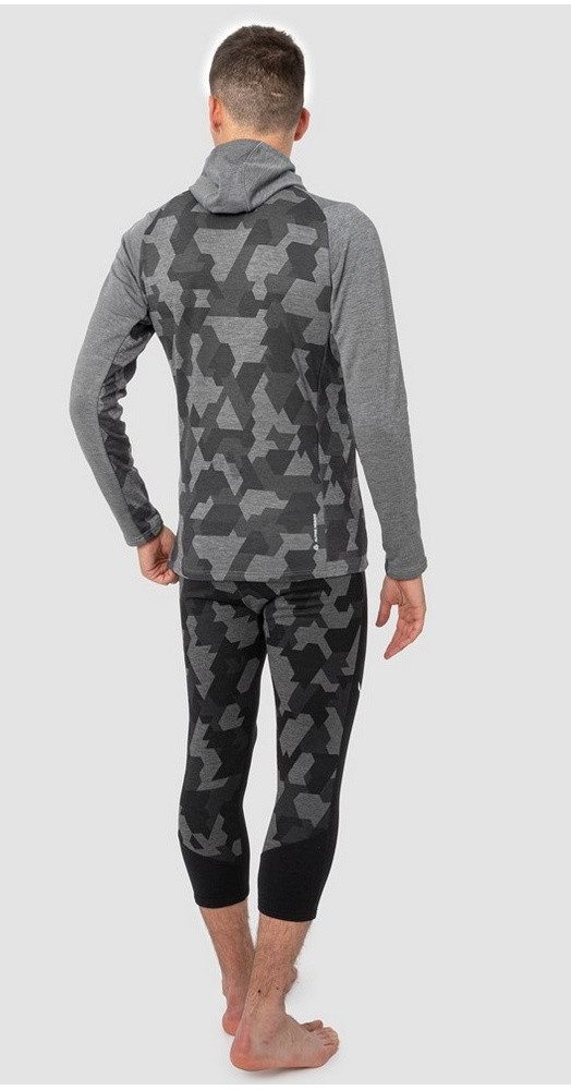 Salewa Kapuzenpullover Thermo-Langarmshirt Boe Merino Half-Zip mit Kapuze (warm)