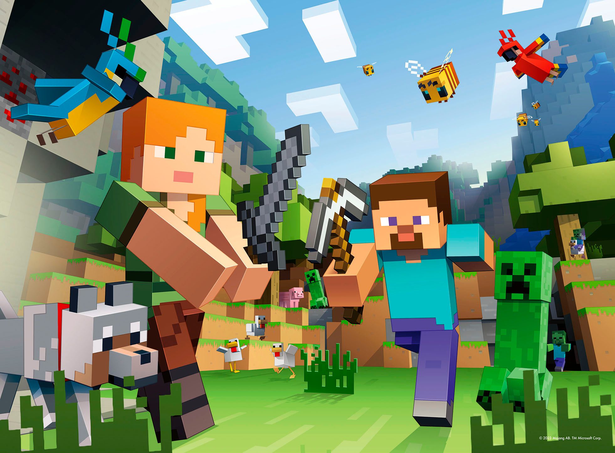 Ravensburger Puzzle Minecraft, Steve und Alex, 100 Puzzleteile, 100 XXLTeil günstig online kaufen