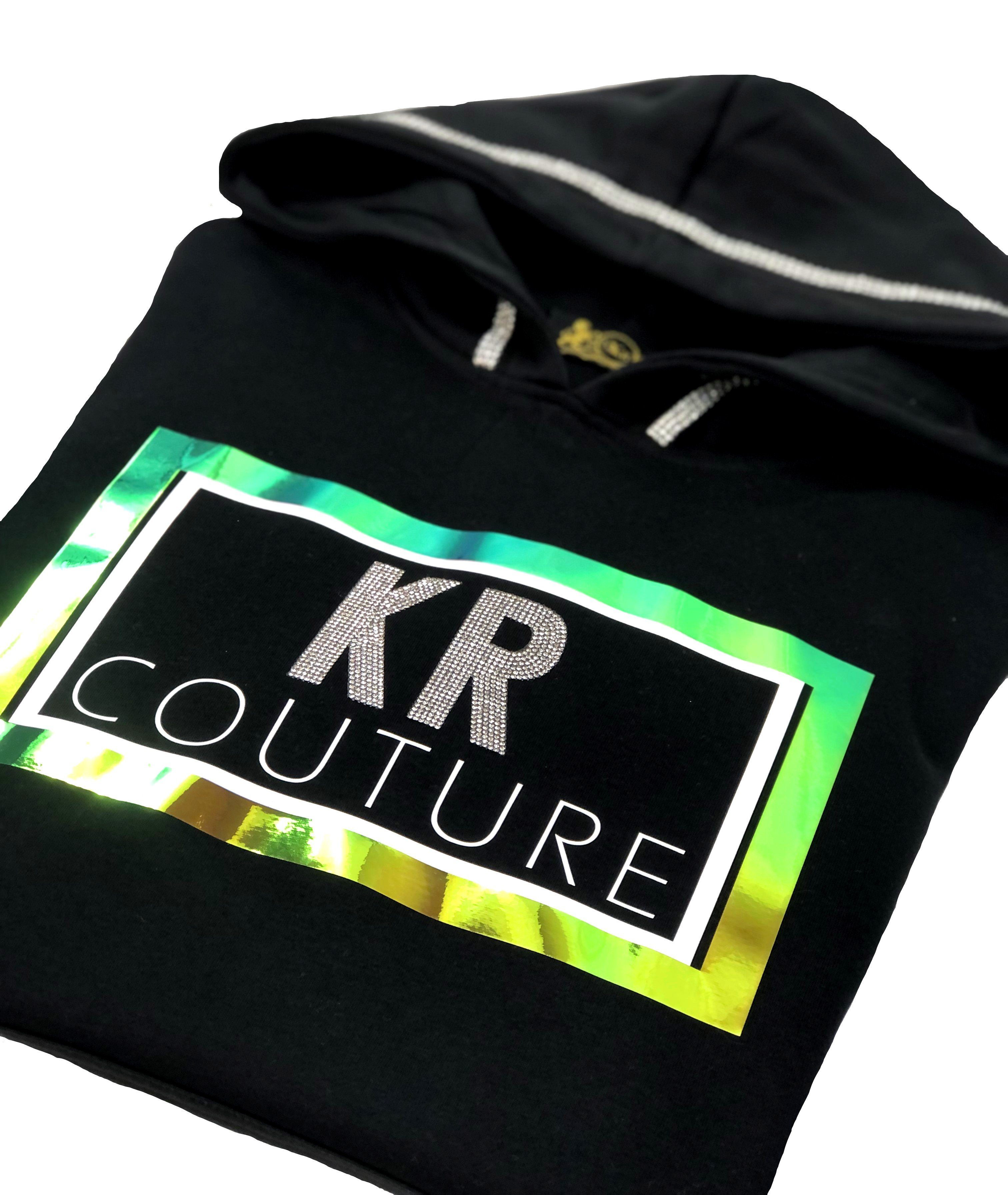 KR-Industries exklusiver KR Glitzersteine, Glam Hoodie Oversize Designerpullover, Style, Hoodie
