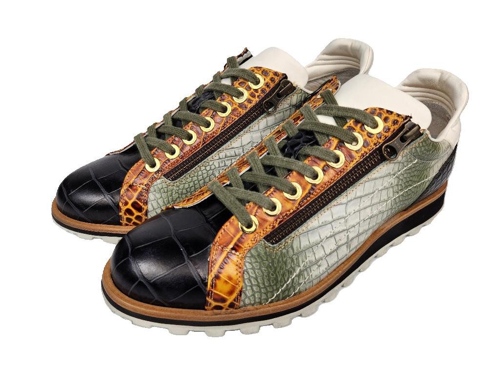 Lorenzi Lorenzi-16880-Bugatti Nero Sneaker Reißverschluss, Kalbsleder, günstig online kaufen