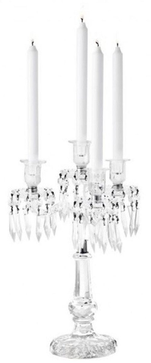 4-armig - Luxus Kollektion Padrino Glas Luxus Kerzenständer Kerzenständer Casa
