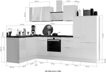 RESPEKTA Küche Elisabeth, vormontiert, inkl. E-Geräte, Breite 310 cm