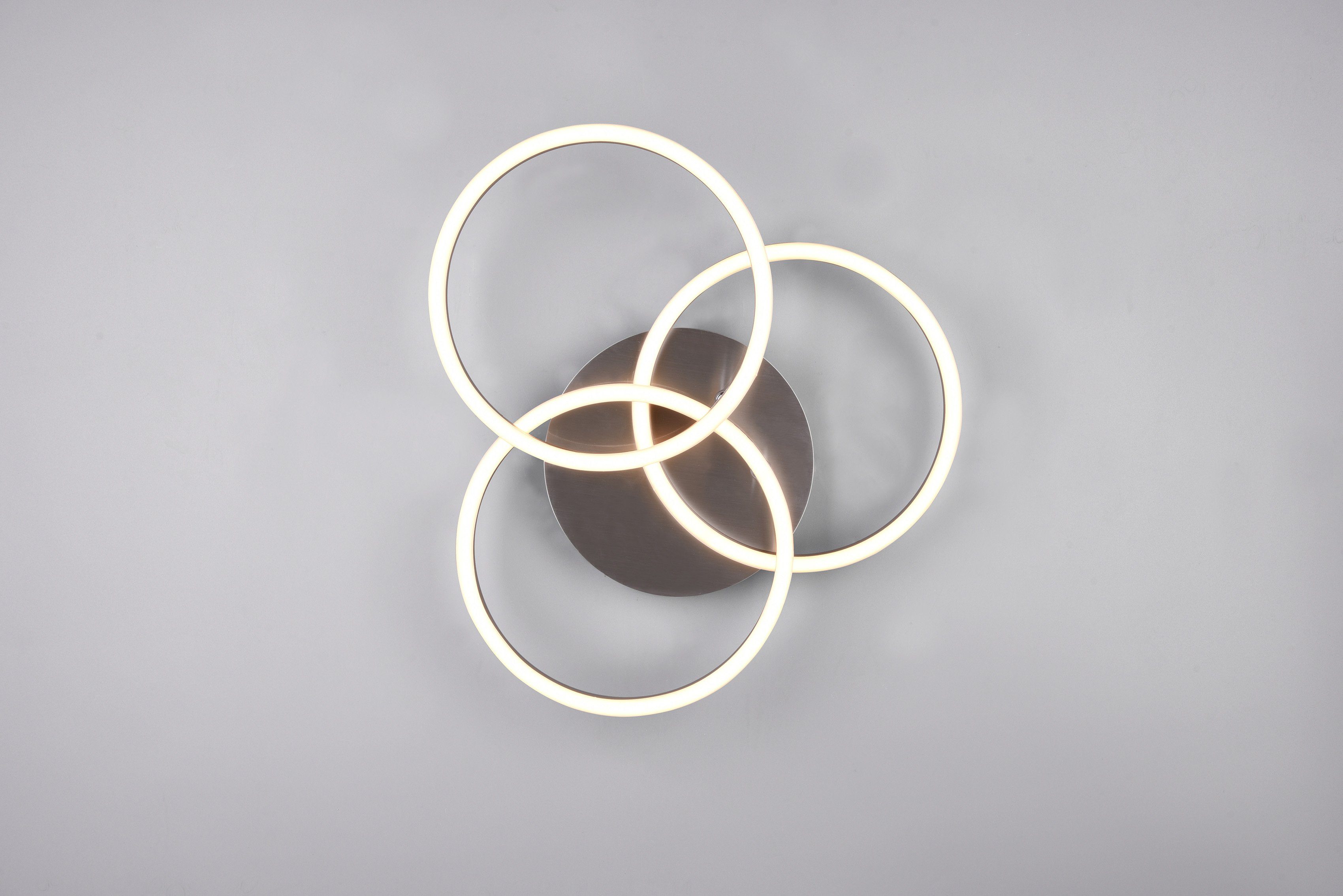 Ringen Nachtlichtfunktion, mit integriert, LED inkl. TRIO Nickel LED Circle, Deckenlampe - Fernbedienung / schwenkbaren Leuchten Memoryfunktion, fest kaltweiß, Deckenleuchte matt warmweiß