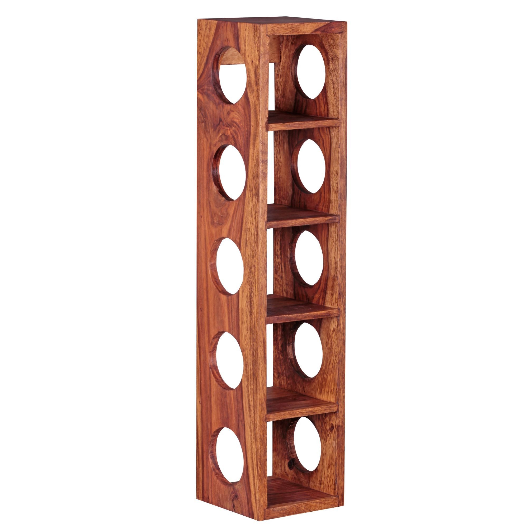 furnicato Standregal Massivholz, Walnuss Finish Weinregal 70x15x15 cm, 1-tlg.