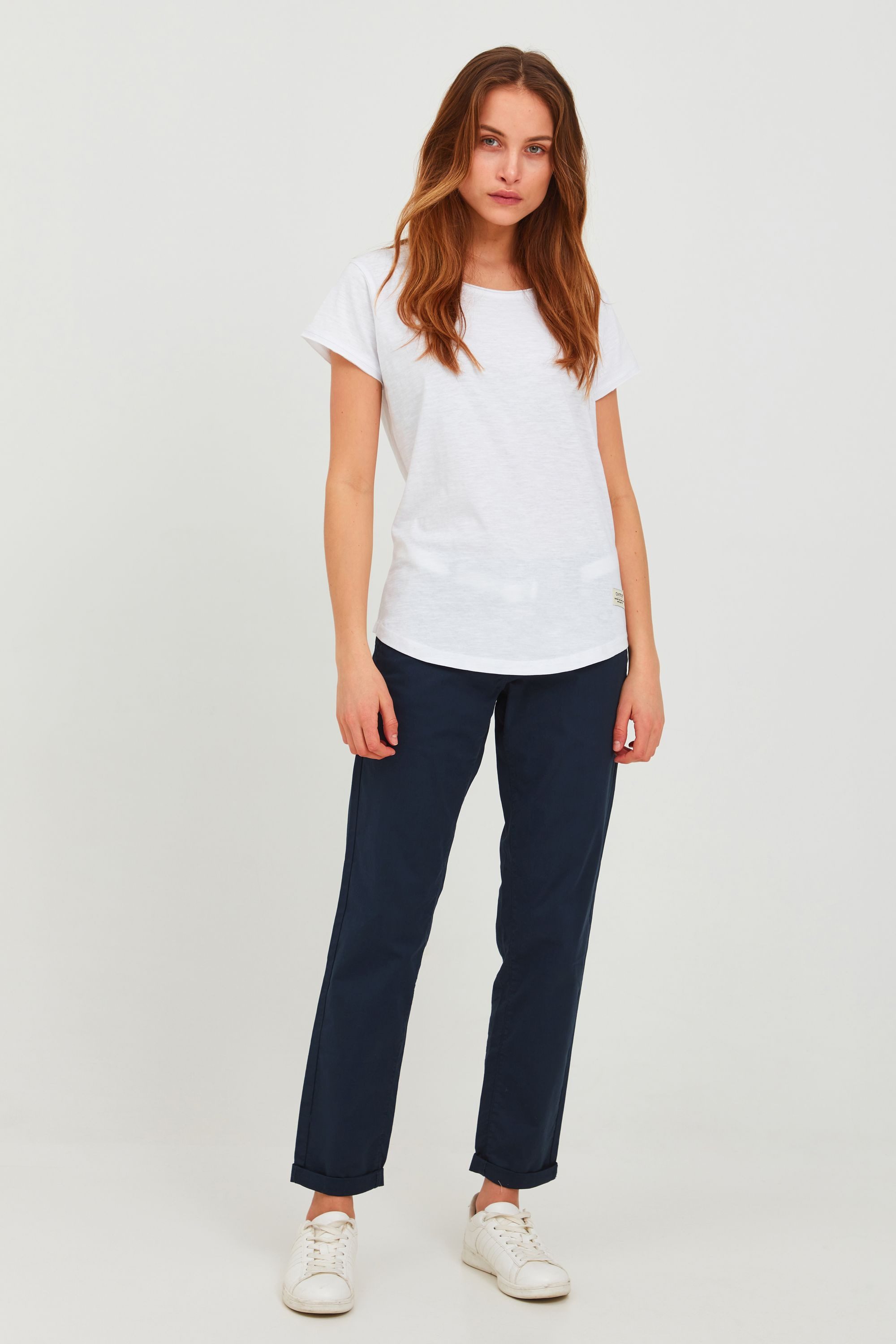 OXMO Chinohose OXChakira Lange Hose mit Gürtel in geflochtener Optik günstig online kaufen