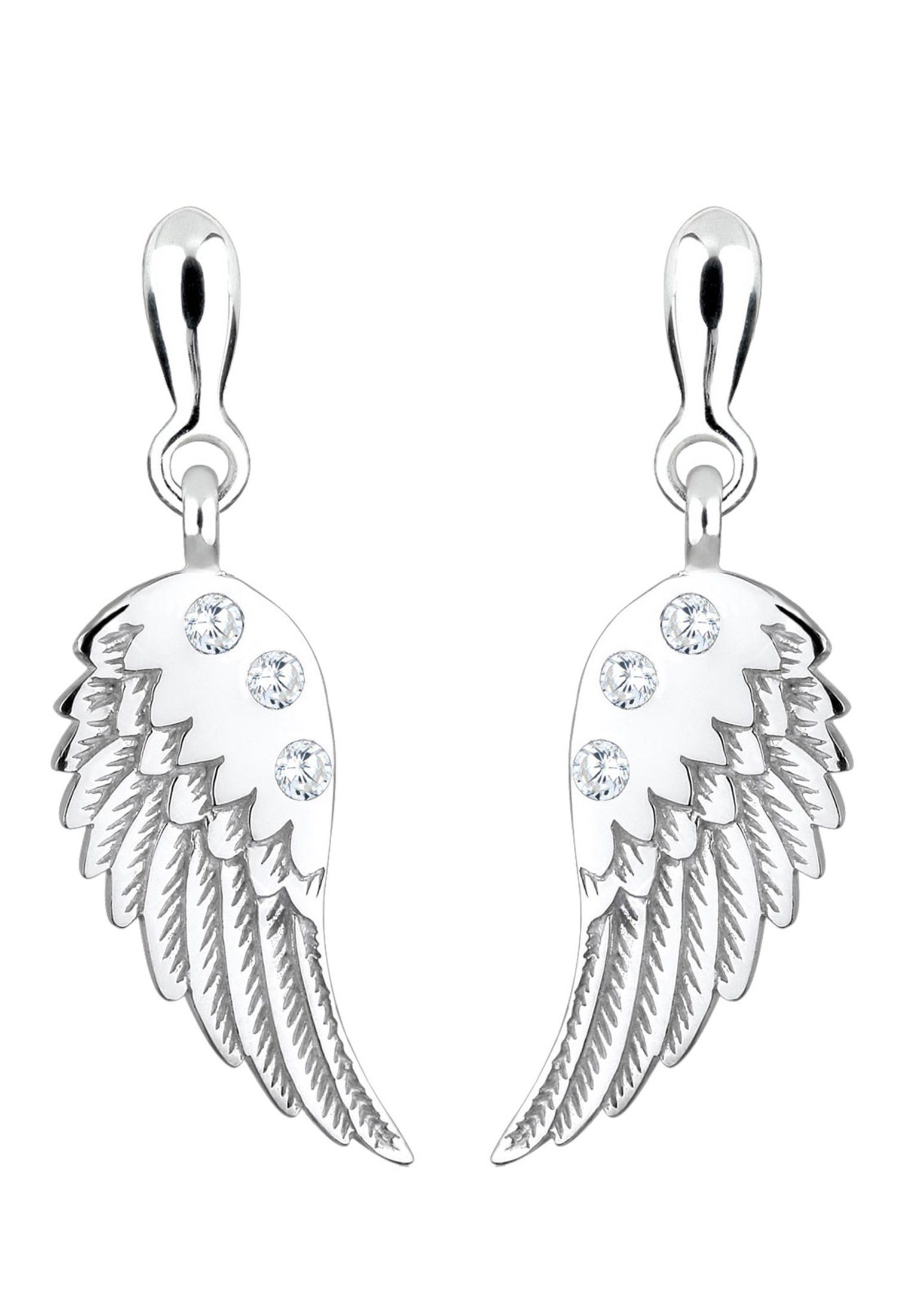 Elli Paar Ohrhänger Zirkonia Engel Engel, Religion Flügel Flügel Silber, 925
