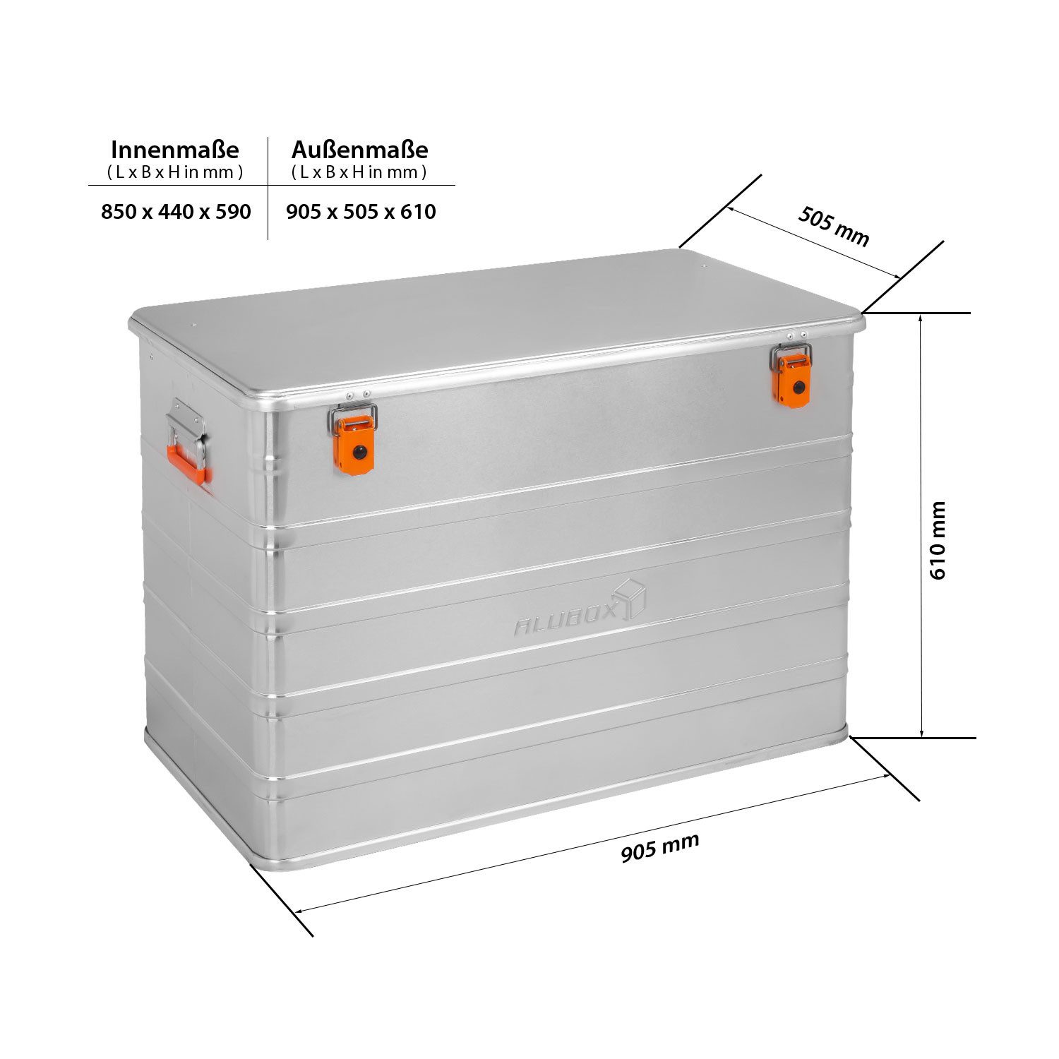 Thumbnail - ALUBOX Aufbewahrungsbox Alukiste mit Deckel Universal Transportbox (236 Liter)