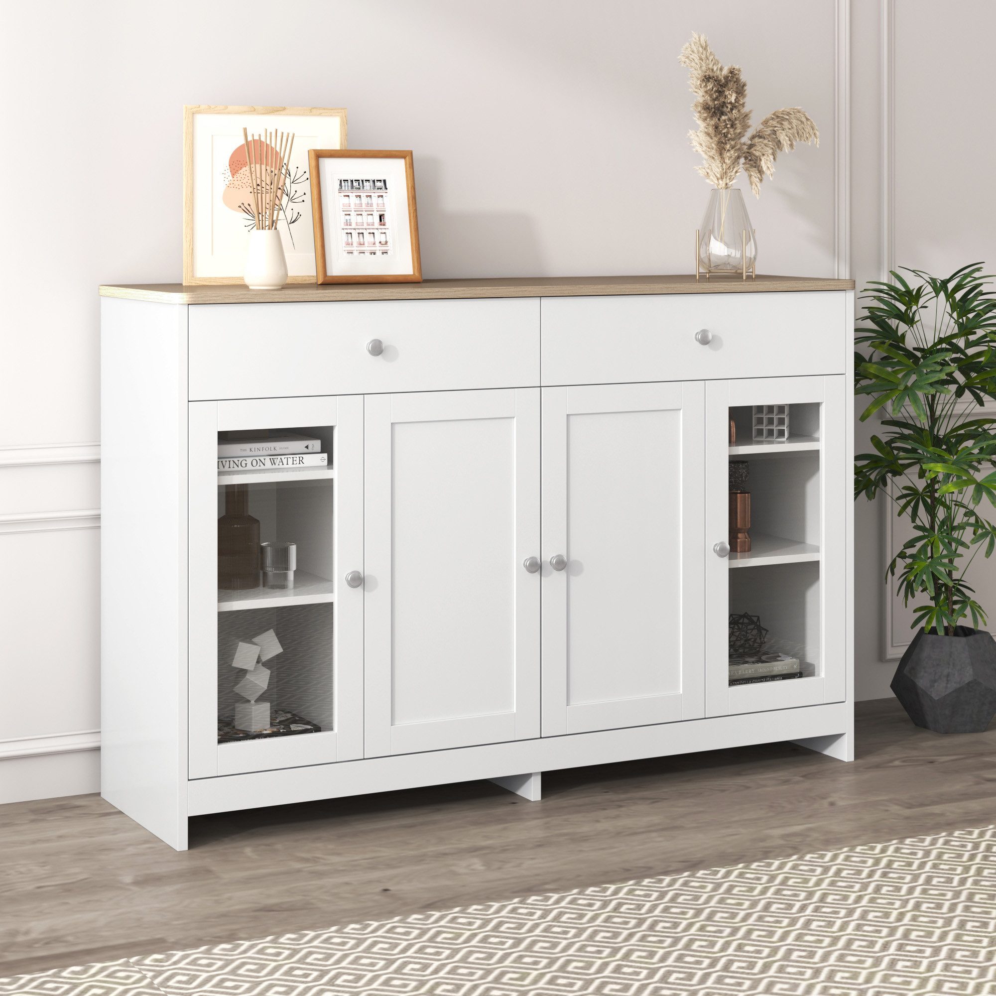 HAUSS SPOLE Sideboard mit Holzmaserung, vier günstig online kaufen