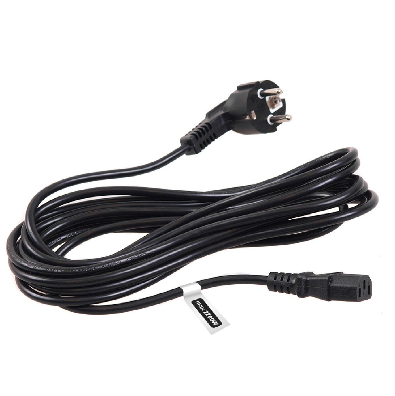 Maclean MCTV-801 Hochwertiges Stromversorgungskabel mit EU-Stecker 5 m Netzkabel, (500 cm), für PCs, Monitore und Elektrogeräte