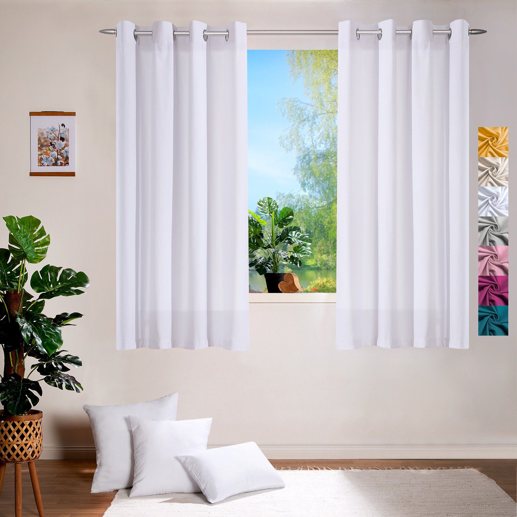 heimtexland Vorhang Dekoschal Baumwolle Vorhang Deko Gardine Ösenschal (1 S günstig online kaufen