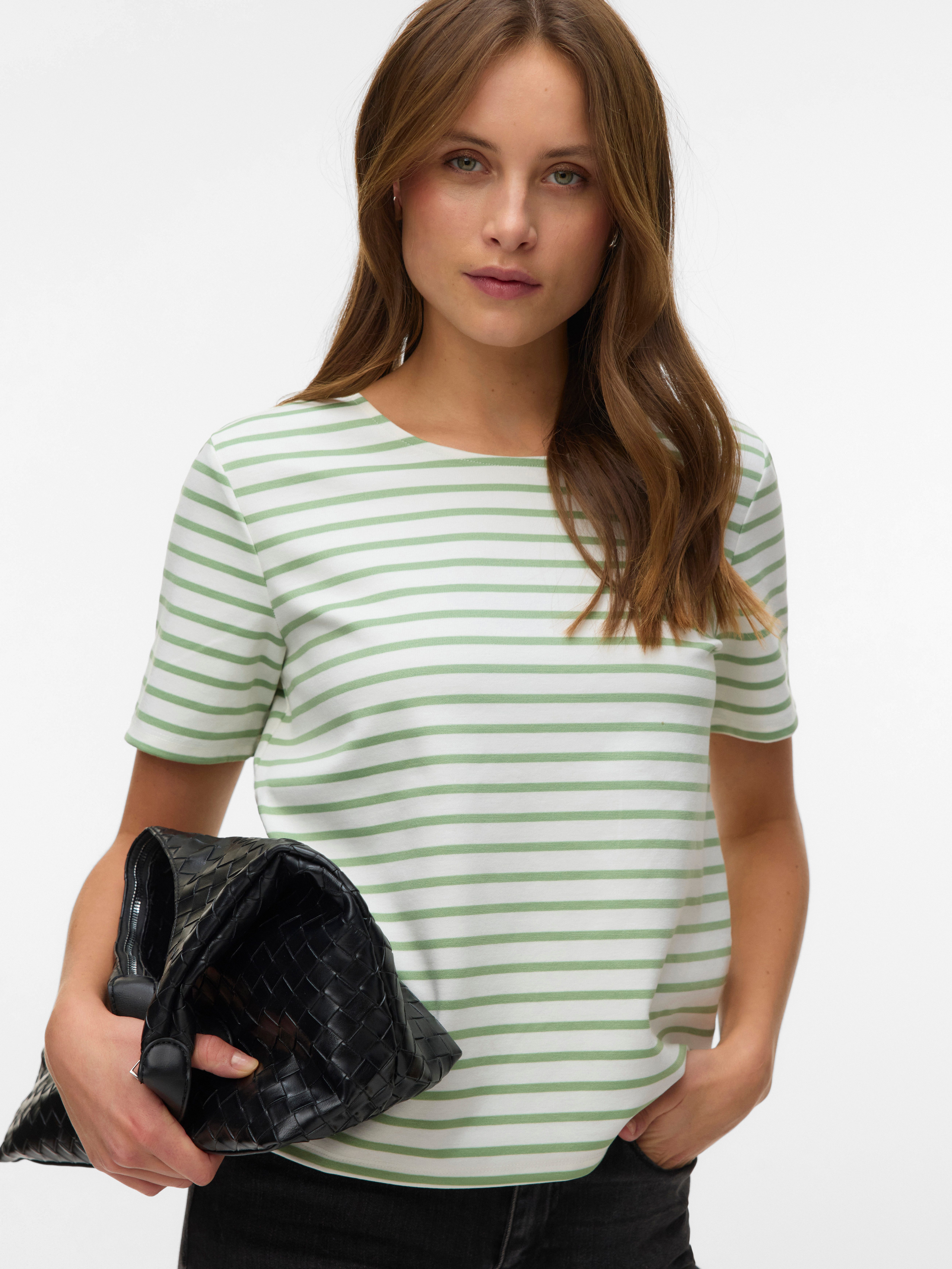 Rundhalsshirt VMABBY SS ZIP TOP JRS NOOS
