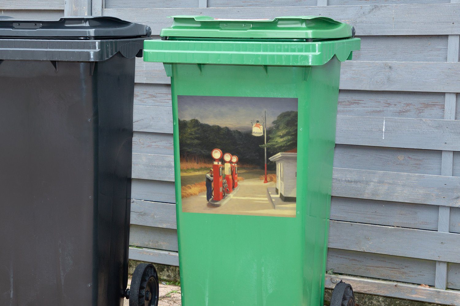 Container, (1 Benzin Mülleimer-aufkleber, Edward Mülltonne, St), MuchoWow Abfalbehälter Hopper Wandsticker - Sticker,
