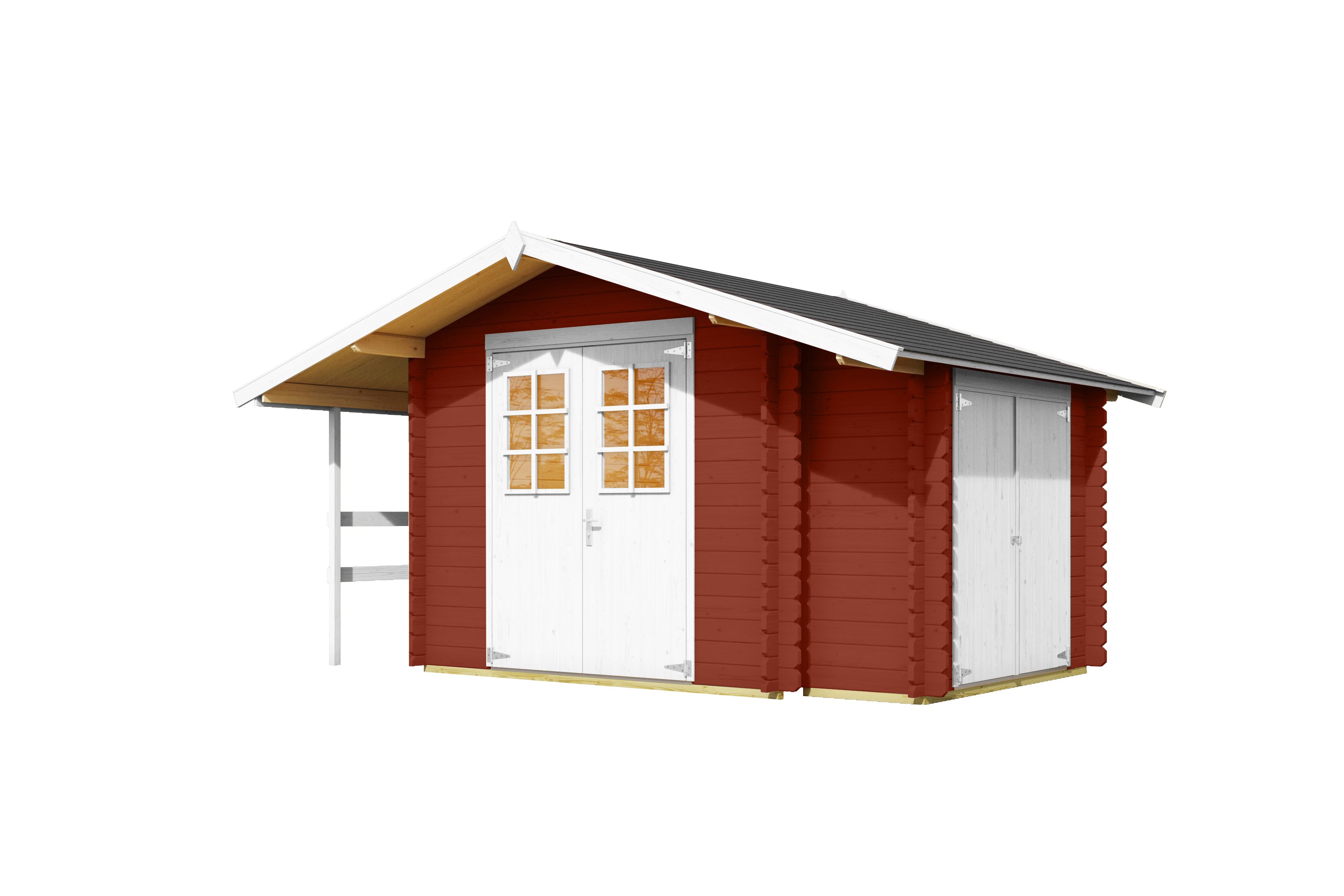Nordic Holz Gartenhaus Vilano 2, BxT: 385x291 cm, mit 3 getrennten Bereiche
