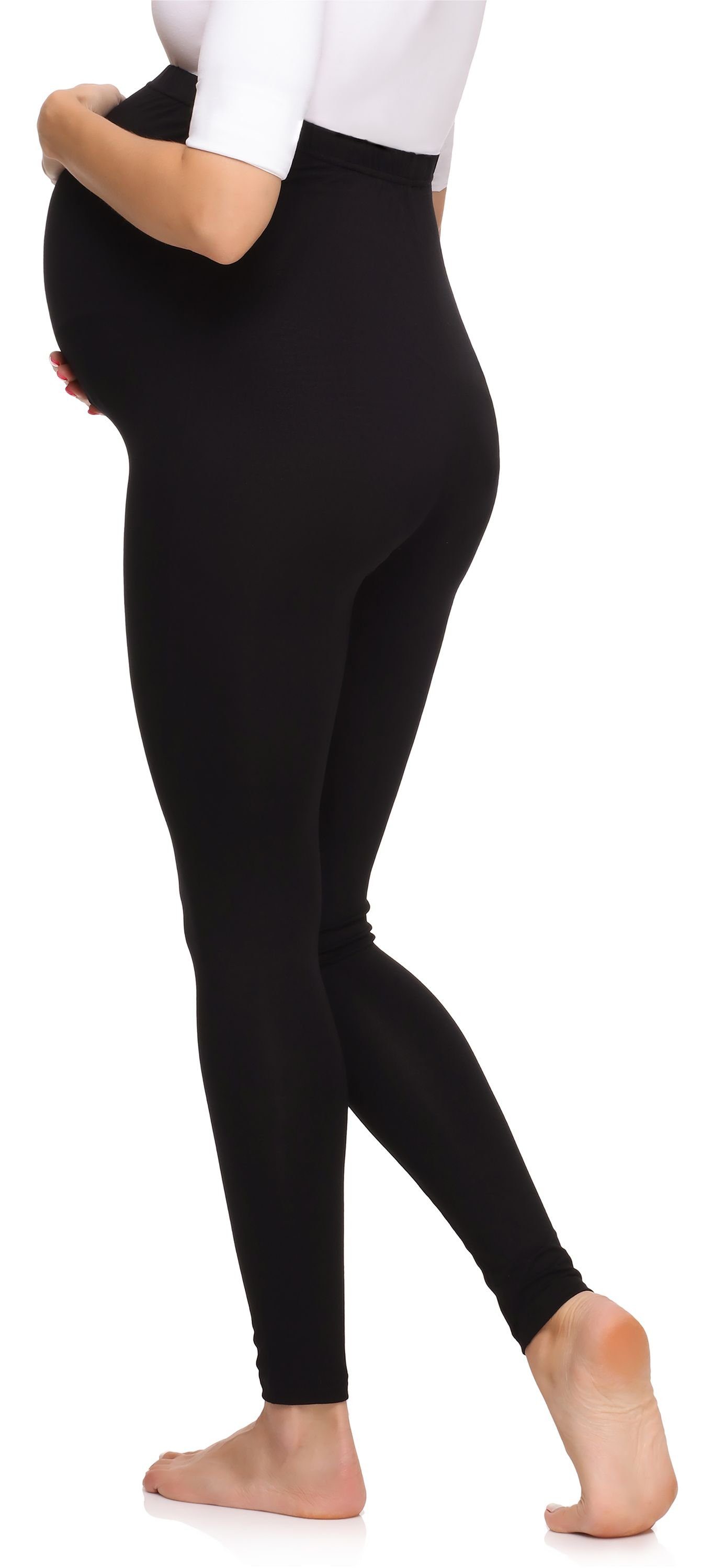 Merry Style Umstandsleggings Damen Lange Umstandshose aus Viskose MS10-297 (1-tlg) elastischer Bund