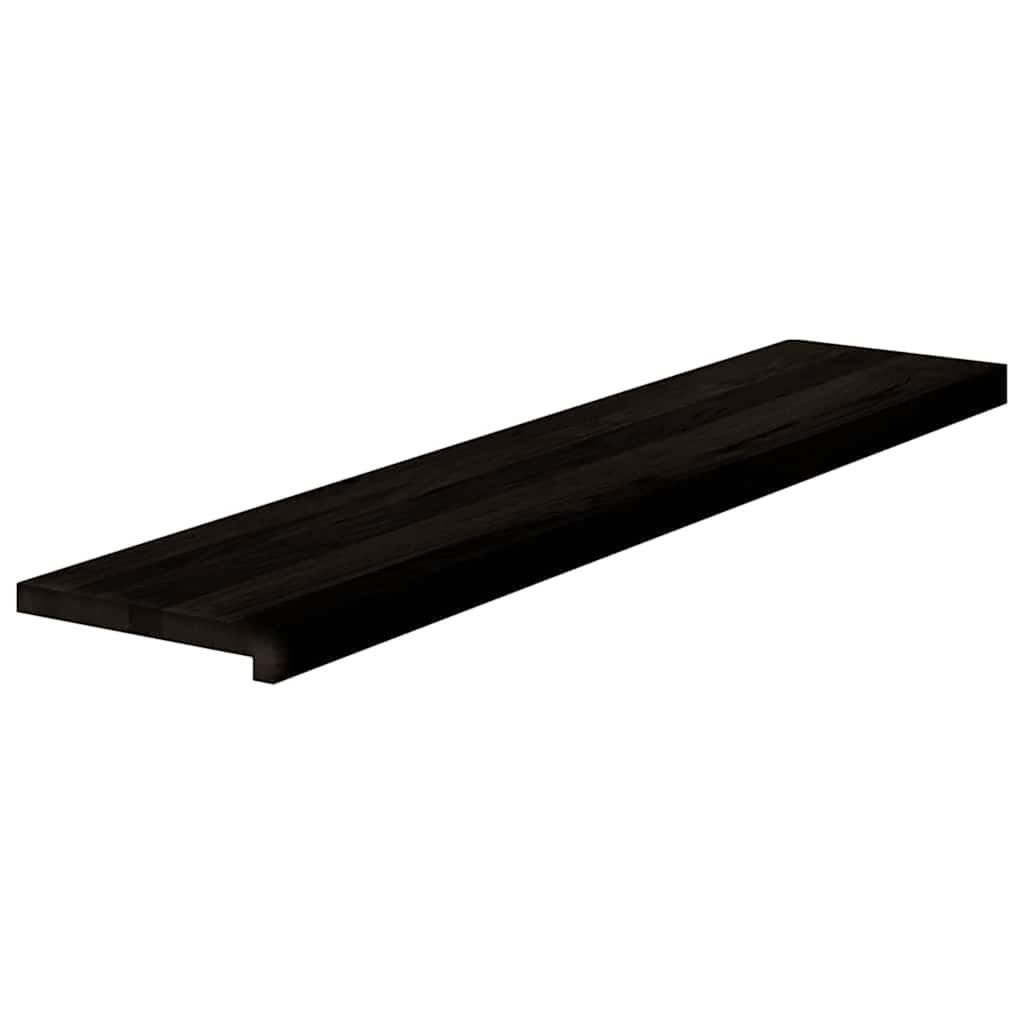 vidaXL Stufenmatte Treppenstufen 12 Stk. Braun-Schwarz 120x25x2 cm Massivholz Eiche, Rechteckig, Höhe: 2 mm