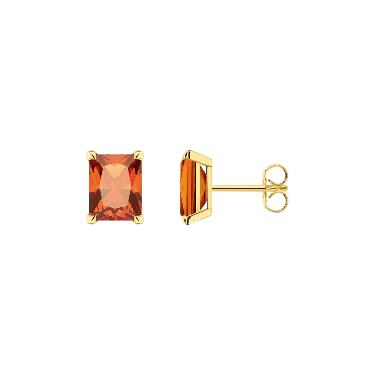 THOMAS SABO Paar Ohrstecker Ohrstecker Damen Oranger Stein Vergoldet H2201-472-8