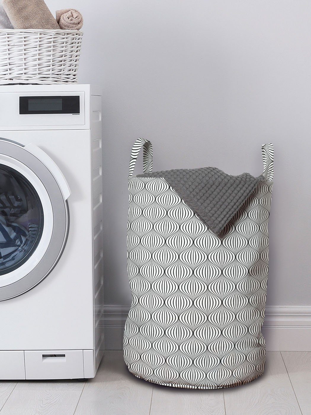 Retro-Effekt Waschsalons, Farbe für Wäschekorb Griffen Kordelzugverschluss Laterne Wäschesäckchen neutrale Abakuhaus mit