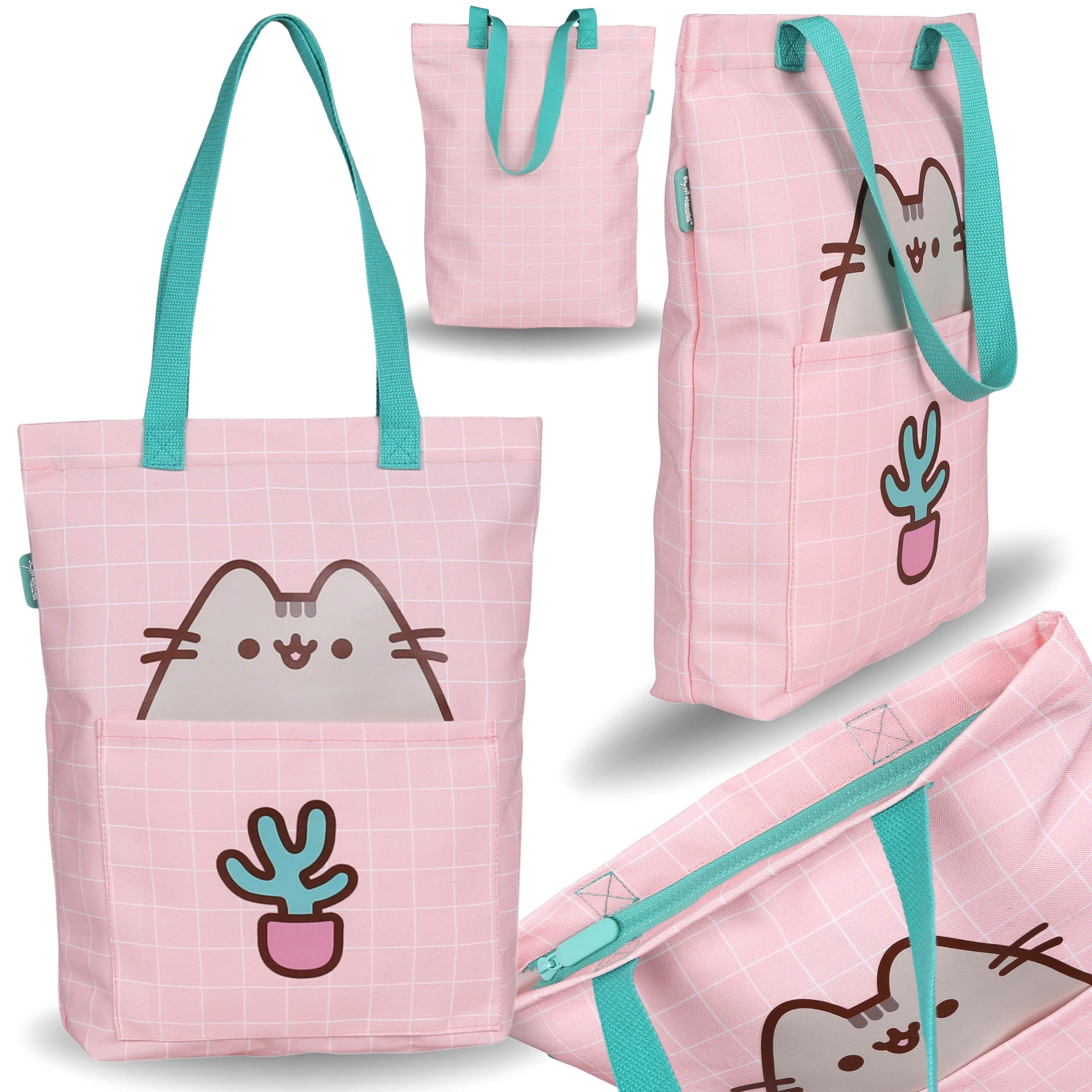 Pusheen Handtasche Pusheen GERÄUMIG Umhängetasche, wiederverwendbare Stoff-Einkaufstasche