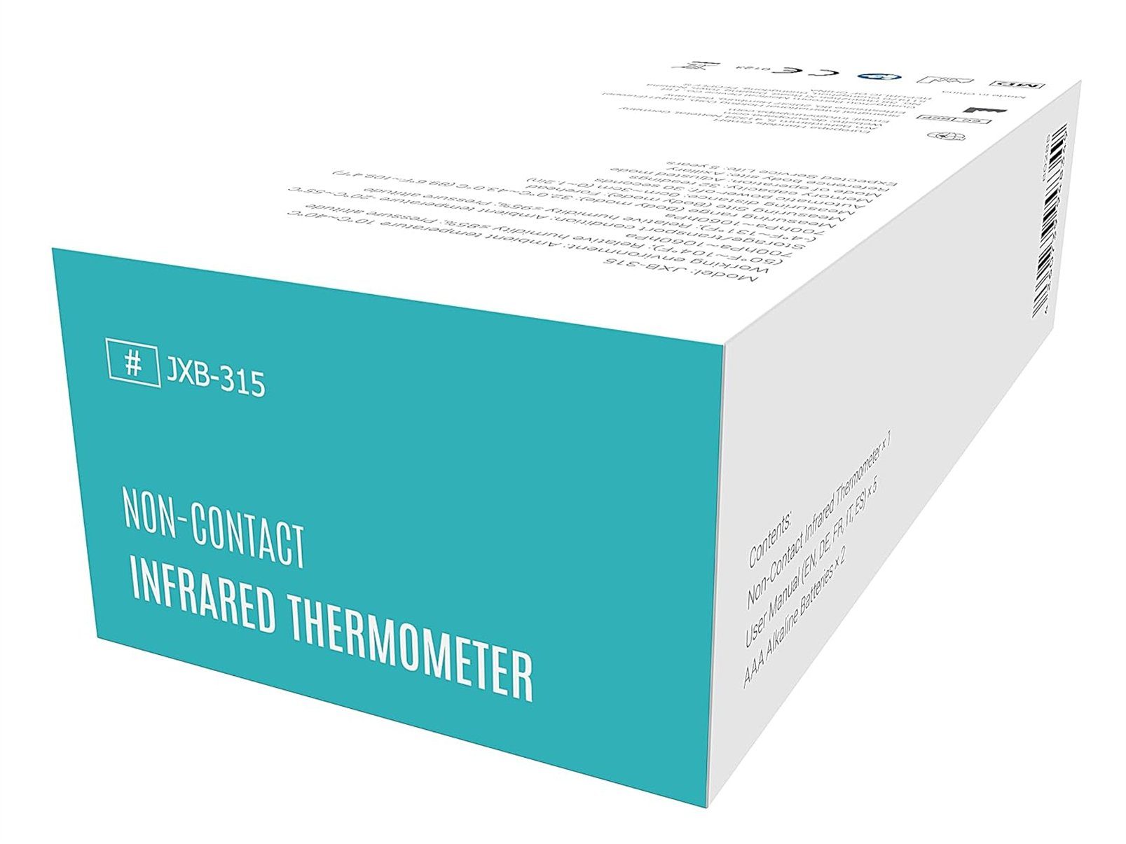 EUROPAPA Fieberthermometer Fieberthermometer für Baby Kinder Erwachsene, 1 x Fieberthermometer & 2 x AAA-Batterien im Lieferumfang enthalten, Stirnthermometer, Fieberalarm, °C/°F Schalter, 32-facher Messwertspeicher
