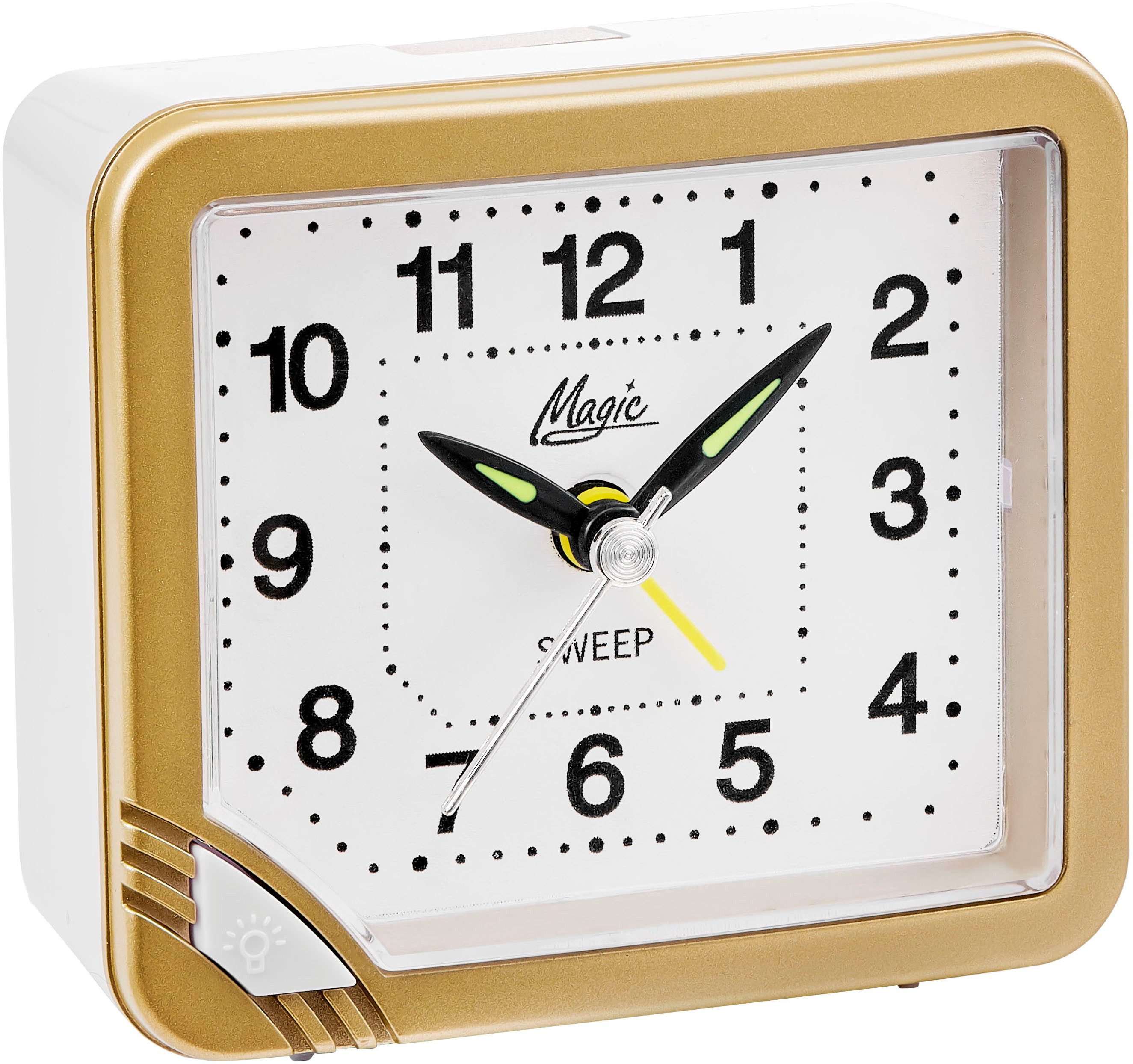 Atlanta Quarzwecker ideal für Reisen, Geschenkidee, Leuchtzeiger, Weckwiederholung, analog