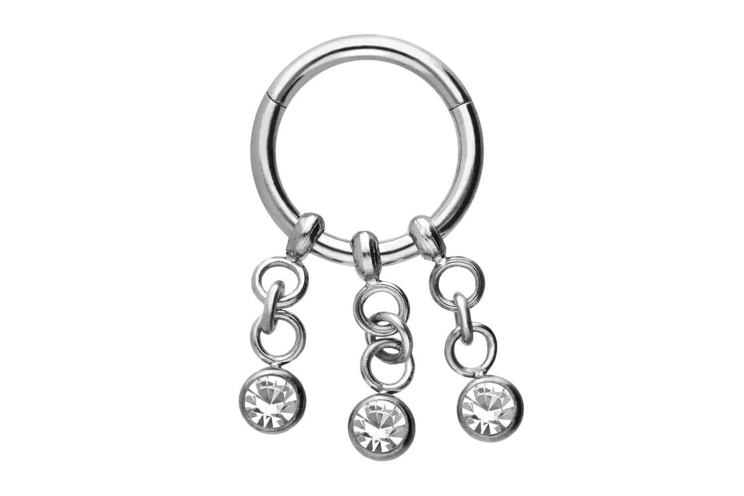 Nasenpiercing Chirurgenstahl Segmentring Clicker 3 KETTEN + KRISTALLE Ohrpiercing