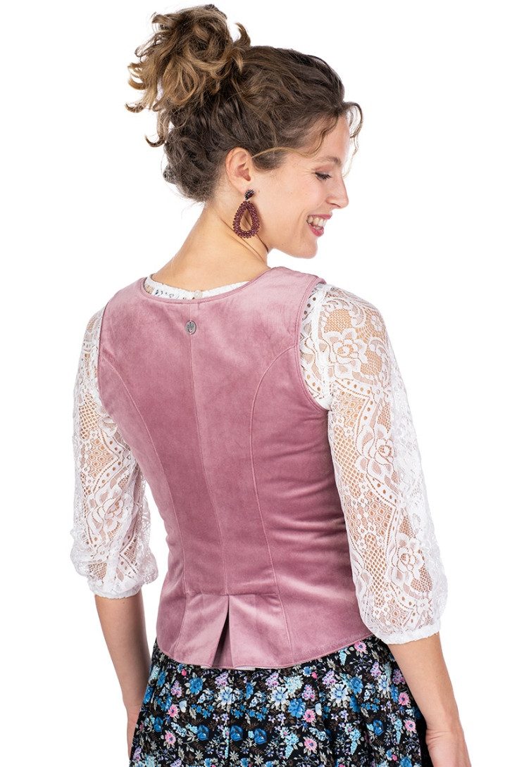 Spieth & Wensky Trachtenbluse Samtmieder - FLISS - rosa günstig online kaufen