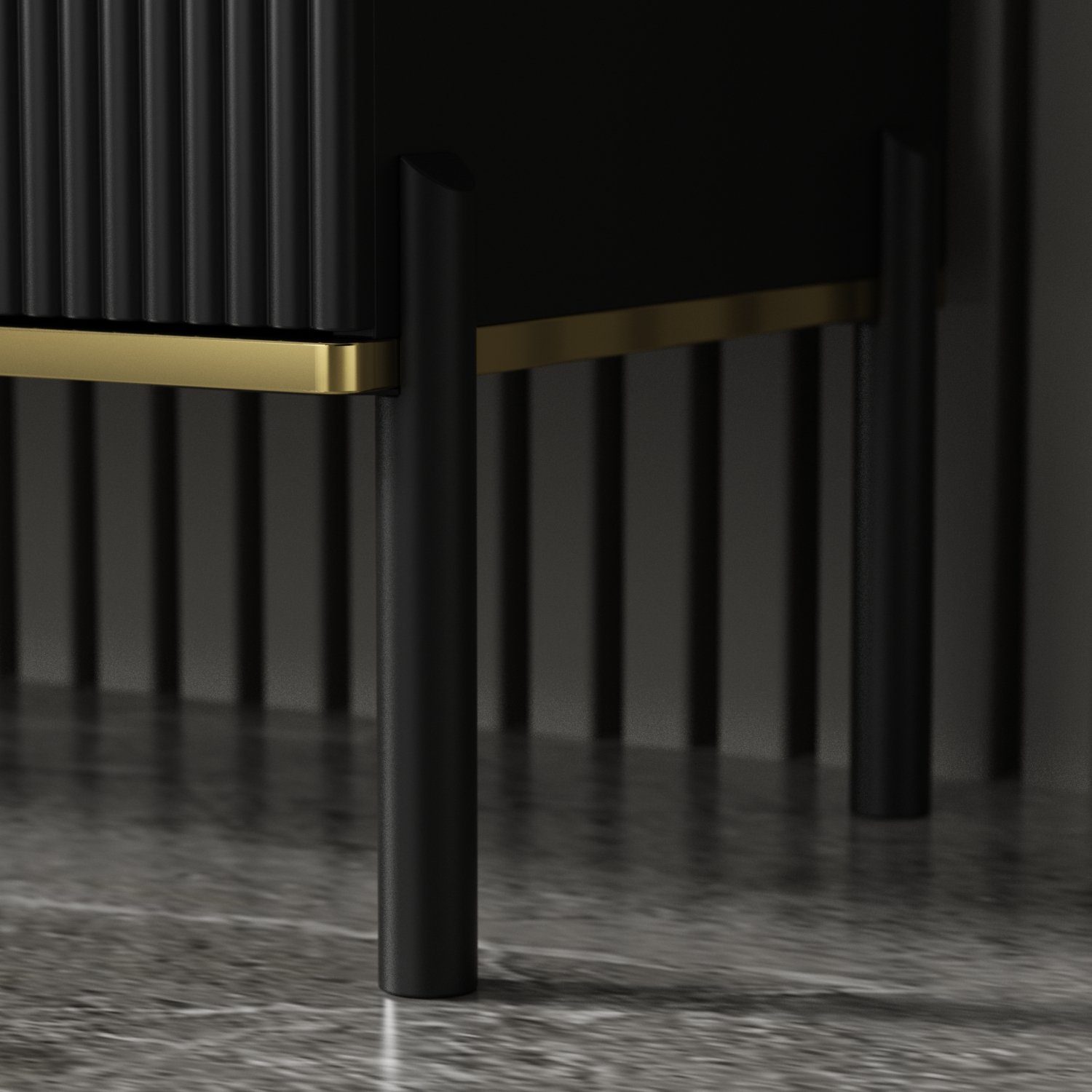 FUFU&GAGA Sideboard Komodenschrank mit 4 Türen und 1 Schublade – Bild 4 von 5