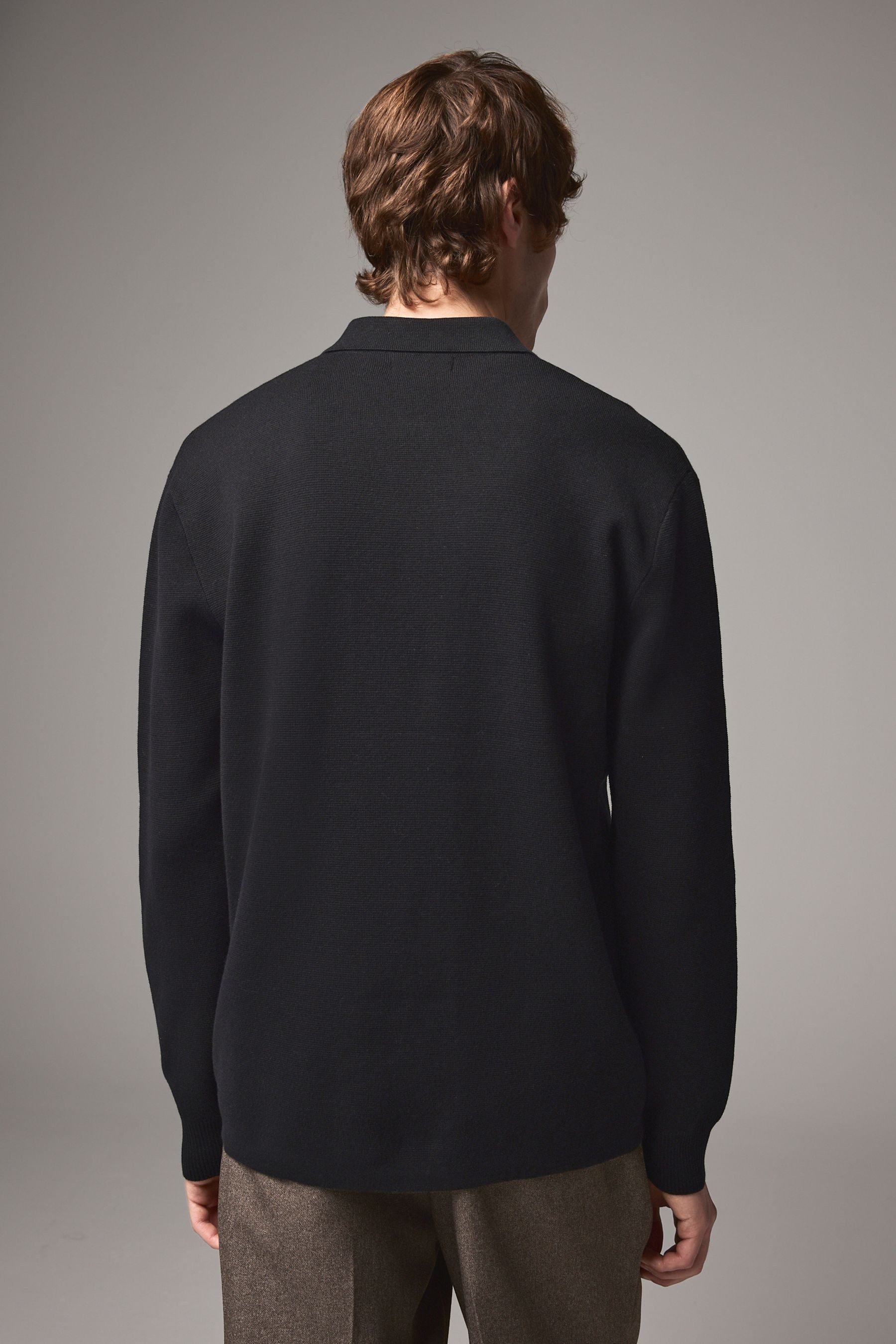 Next Langarm-Poloshirt Regular Fit Strick-Poloshirt mit günstig online kaufen